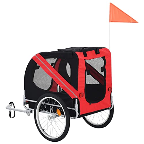Foldable Dog Bike Trailer with Oxford Fabric & Suspension Design - Safe Pet Carrier for Outdoor Cycling, Jogging & Travel Adventures