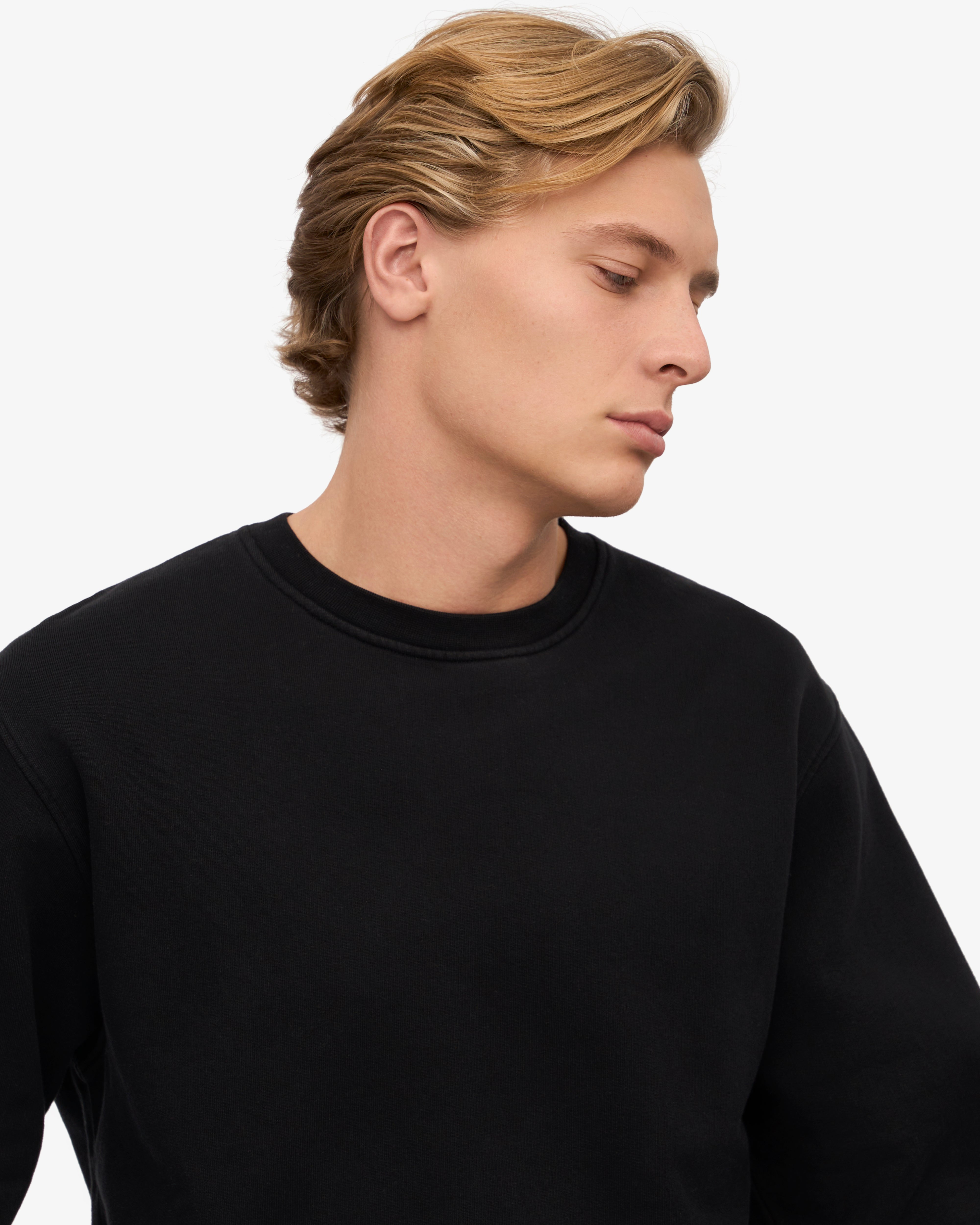 Classic Organic Cotton Crew Neck T-Shirt for Men - Soft & Comfortable Deep Black Tee - Perfect for Casual Wear, Gym & Everyday Outfits