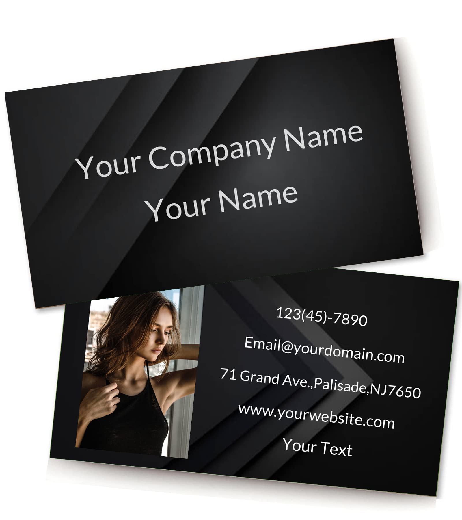 Custom Double-Sided Business Cards - 100/500/1000 Personalized DIY Printing Options with Text & Photo Badges | Elegant Minimalist Design for Networking, Marketing & Professional Branding