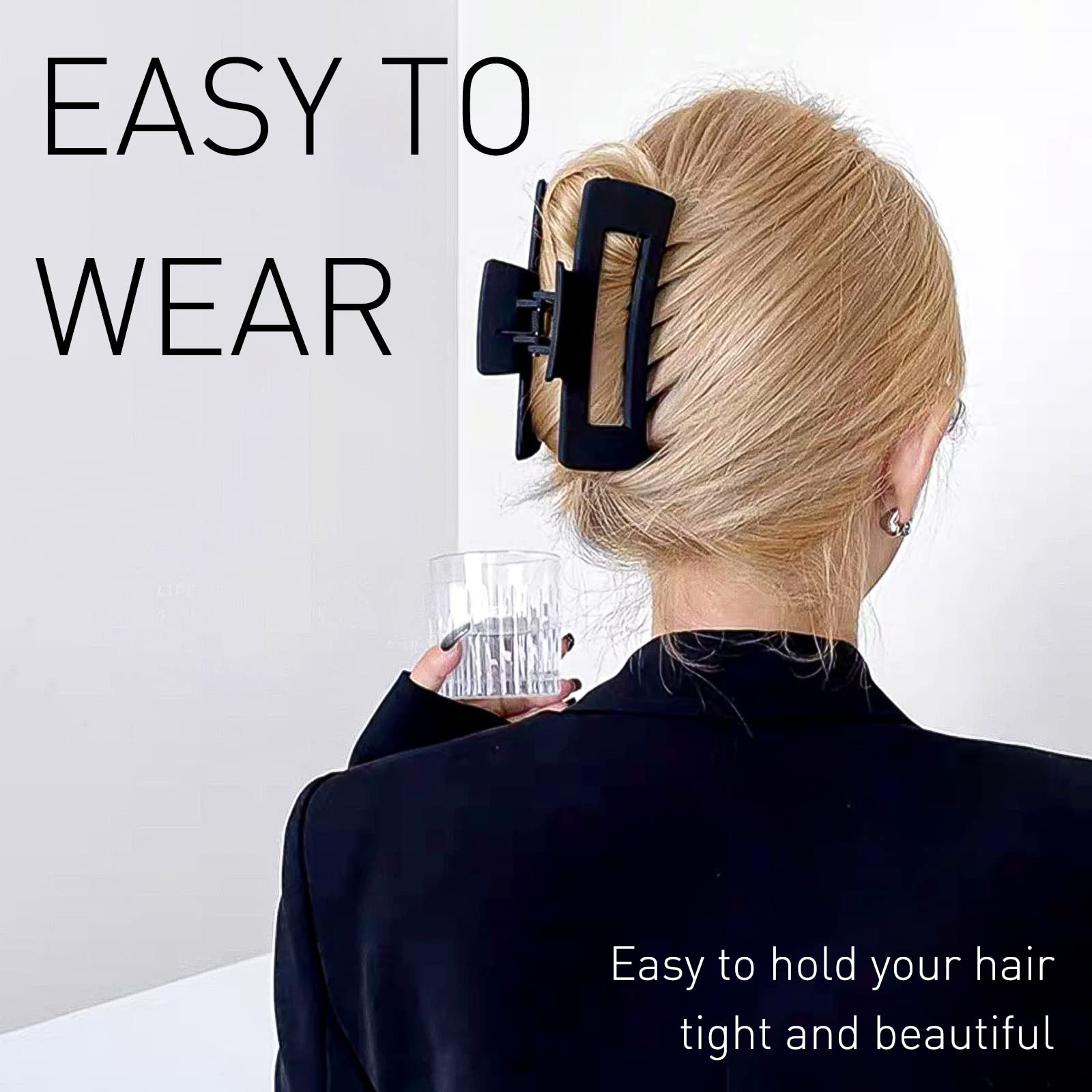 20Pcs Hair Claw Clips Set - 4.3 Inch Large Square Barrettes for Women & Girls, Strong Hold Jaw Clips for Thick & Thin Hair | Fashion Hair Accessories for Daily Styling, Work & Special Occasions