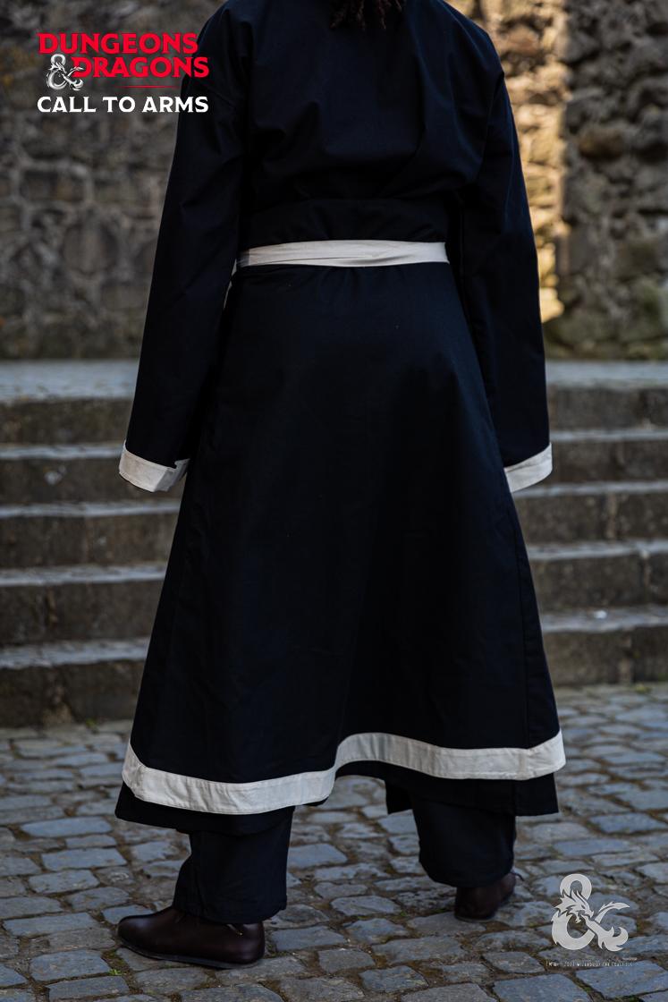 Dungeons & Dragons Wizard Battle Skirt - Black & Natural Cosplay Costume for LARP, D&D, Fantasy Roleplay & Halloween