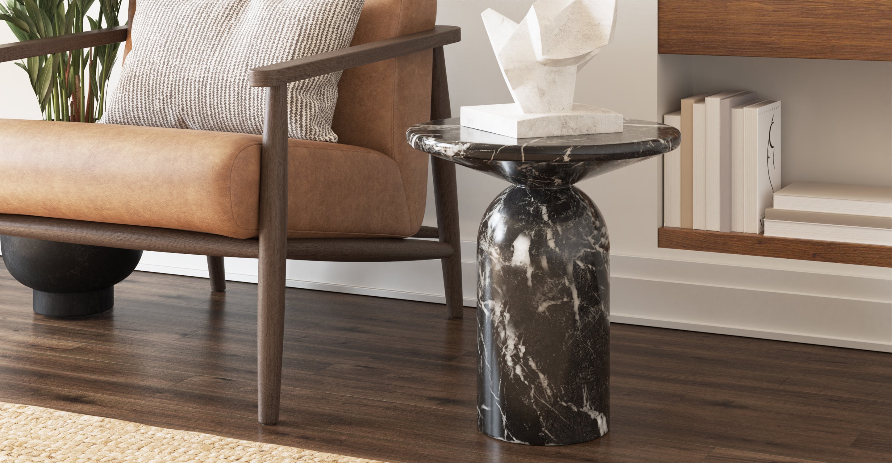 Wells End Table - Modern Side Table for Living Room, Bedroom & Office - Perfect for Lamps, Books & Decor