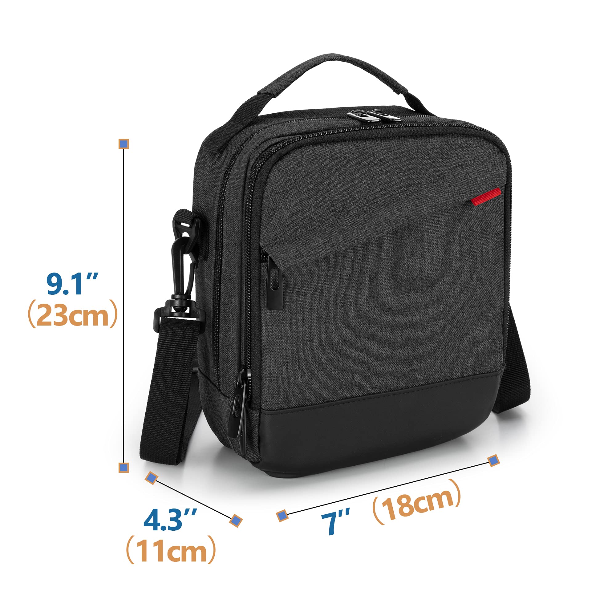 CURMIO Insulin Cooler Travel Case - Portable Diabetes Supplies Organizer with Shoulder Strap for Glucose Meter, Test Strips & Diabetic Accessories (Black, Patented Design) - Perfect for Travel, Work & Daily Use