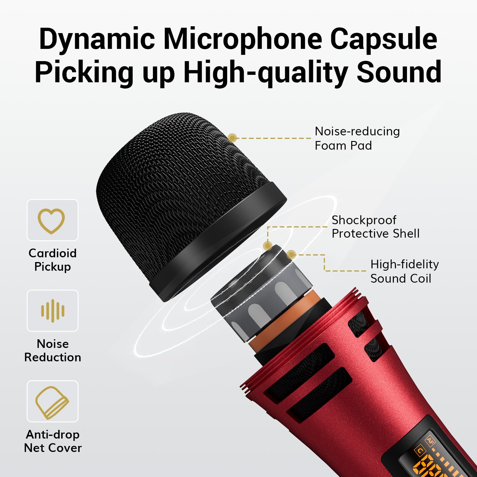 TONOR Wireless Microphone System - 4 Handheld Mics with 10 UHF Channels, 200ft Range, Stable Signal for Karaoke, Parties, Church, Wedding & PA Speakers | Ideal for Live Performances, Events & Home Entertainment