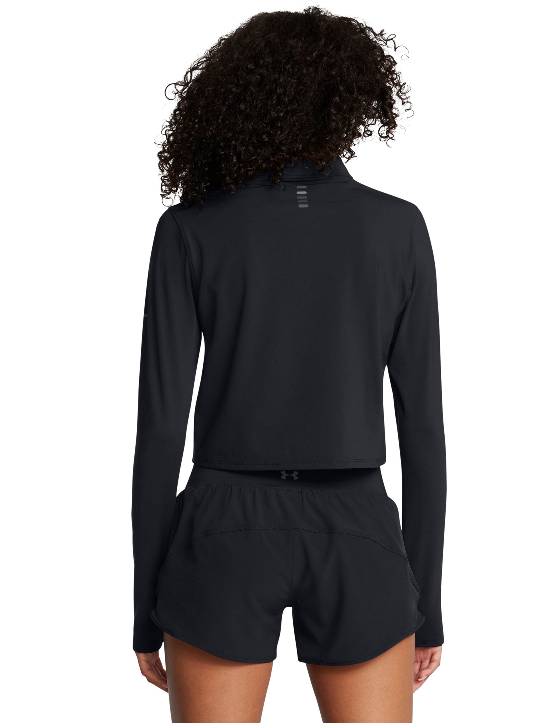 Launch Elite 1/2 Zip Pullover - Black with Reflective Stripes | Men's Lightweight Performance Running Jacket for Outdoor Training & Night Jogging