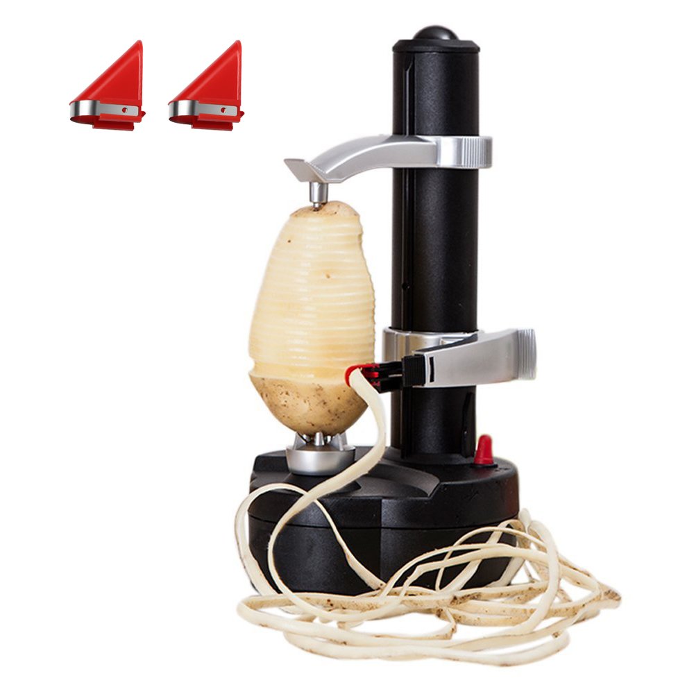 LOHOME Electric Potato Peeler with 2 Extra Blades - Automatic Rotating Vegetable & Fruit Peeler for Apples, Carrots, Potatoes - Kitchen Peeling Tool for Effortless Meal Prep & Healthy Cooking