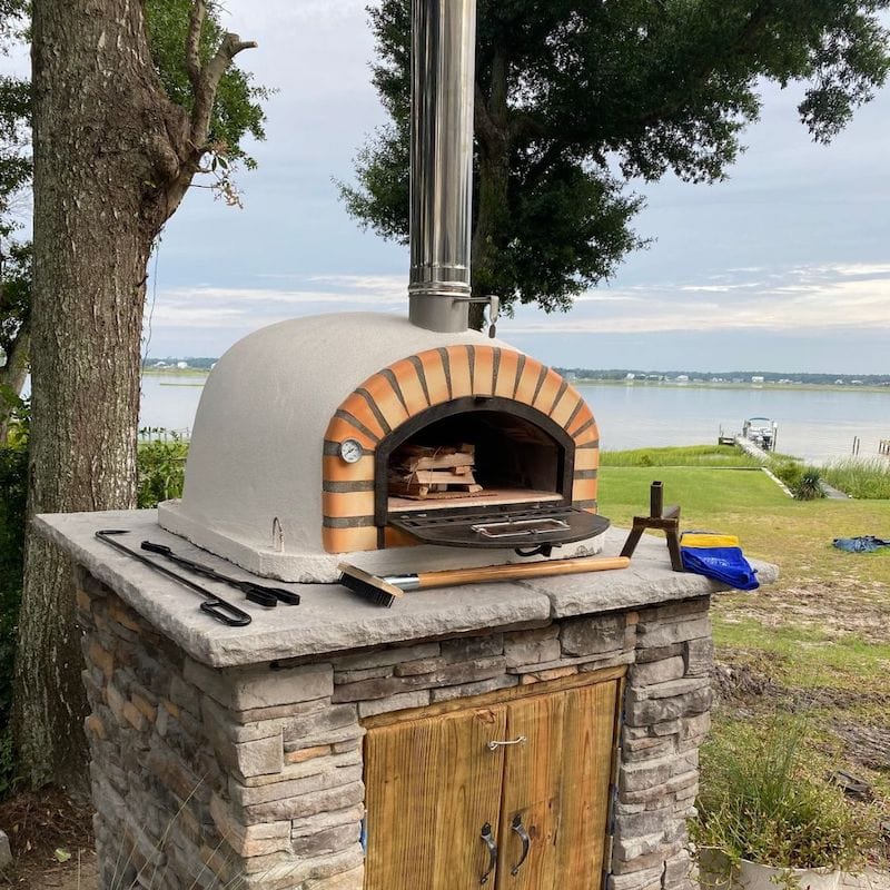 Premium Brick Wood Fired Pizza Oven for Outdoor Cooking - Authentic Italian Pizza Maker for Backyard, Patio & Camping