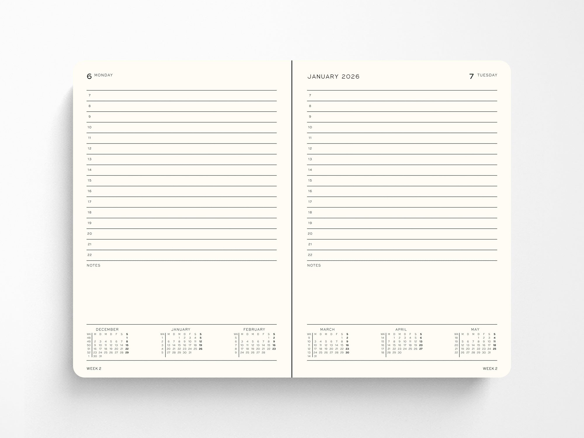 2026 Leuchtturm 1917 Daily Planner - Hardcover DUSTY ROSE Journal with Ruled Pages for Productivity & Time Management | Perfect for Work, School & Personal Organization
