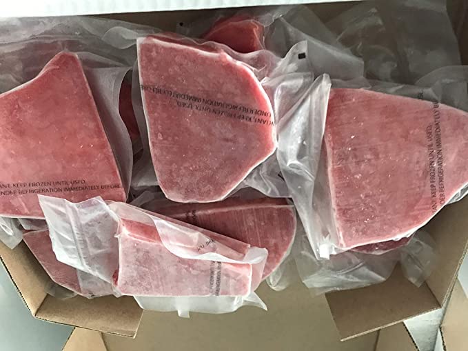 Premium Ahi Tuna Steaks - 8oz Portions (6 Steaks) - Sashimi Grade - Wild Caught - Today Gourmet Foods of NC - Perfect for Grilling, Sushi & Healthy Meals
