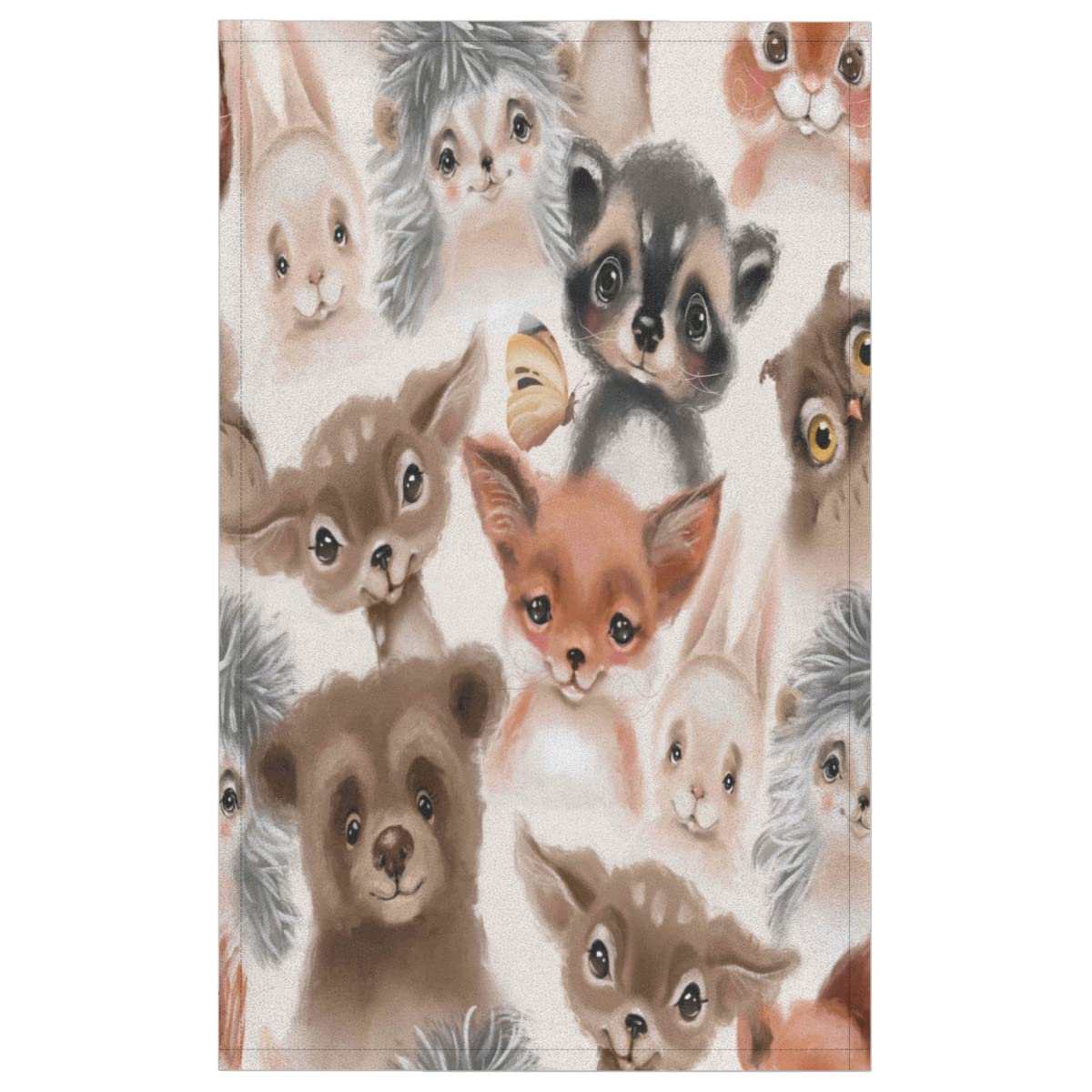 TropicalLife Deer Bunny Bear Animal Print Kitchen Towels - Set of 1 Absorbent Dish Cloths, Hanging Tea Towels for Farmhouse Decor | Perfect for Parties, Home Kitchen & Country Style Decor
