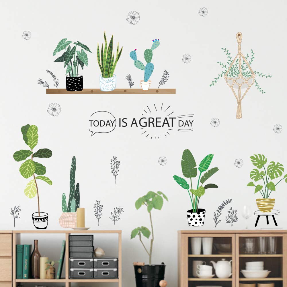 Self-Adhesive Plants Wall Stickers - Peel and Stick Wall Decal Art for Bedroom, Living Room, Nursery | Perfect for Home Decor, DIY Wall Art & Room Makeover