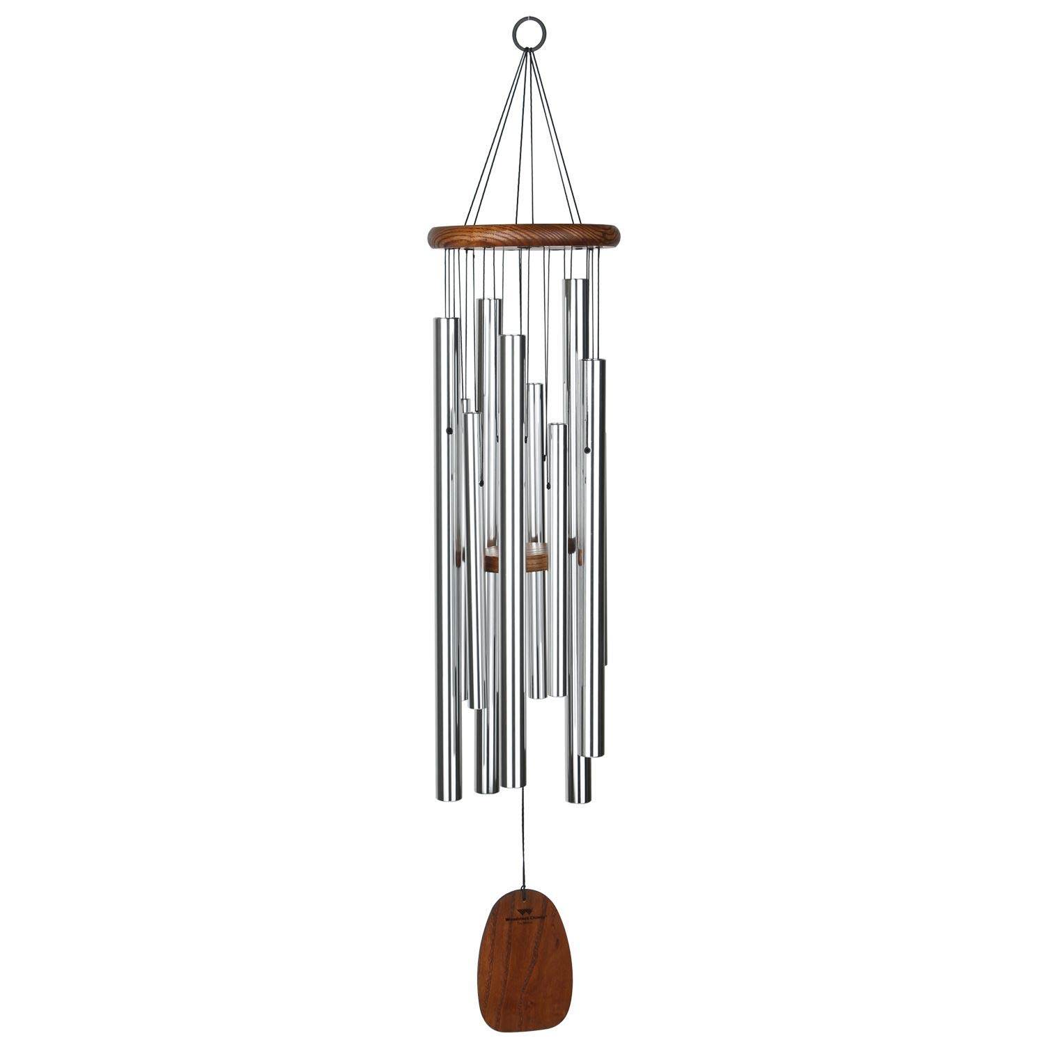Woodstock Wind Chimes for Outdoor Decor - 39 Inch Silver Wind Chime for Garden, Patio, Porch | Magical Mystery Taj Mahal Design | Perfect Christmas & Hanukkah Gift | Creates Soothing Sounds for Relaxation & Meditation