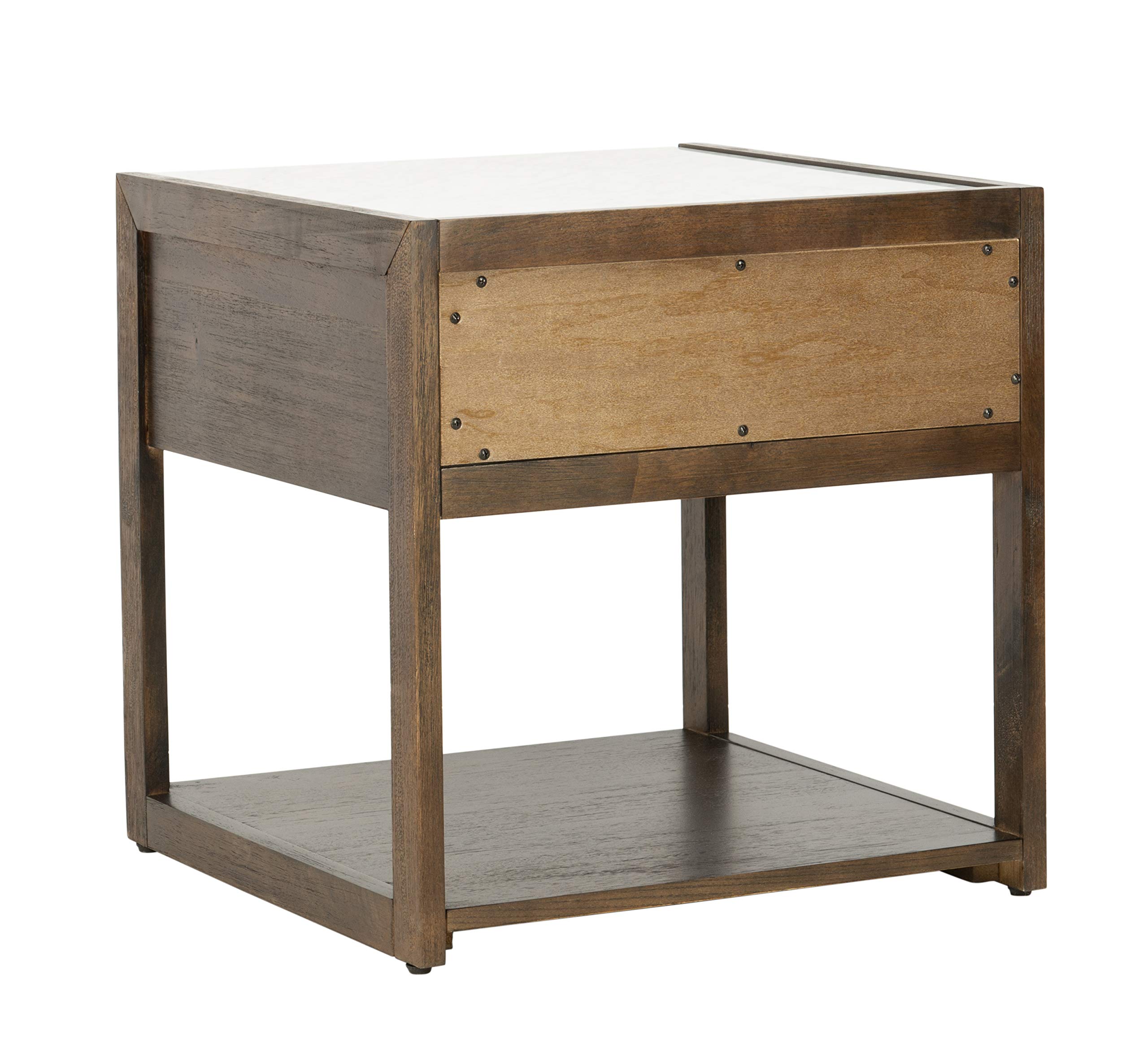 Safavieh Couture Adeline Dark Chocolate 1-Drawer Nightstand - Bedroom Storage Furniture for Small Spaces, Modern Bedside Table with Drawer for Home Decor