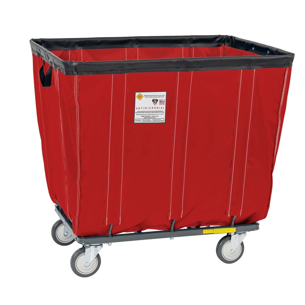 Antimicrobial Vinyl Basket Truck with Liner - 14 Bushel Capacity for Laundry, Storage & Organization | Durable & Easy to Clean for Home, Office & Commercial Use