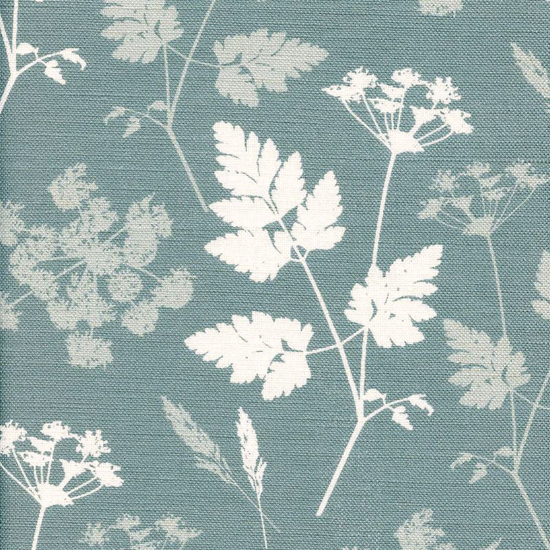 Soft Teal Cow Parsley Linen Fabric - Breathable & Durable for Home Decor, DIY Crafts & Upholstery Projects