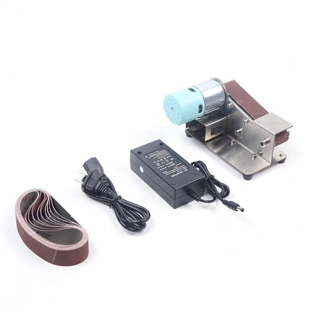 Mini Electric Belt Sander Machine 330x30mm - 15° Fixed Angle Abrasive Belt Sander with 895 Motor | 110V US Plug | Knife Sharpener & Polishing Tool for Woodworking, Metalworking & DIY Projects