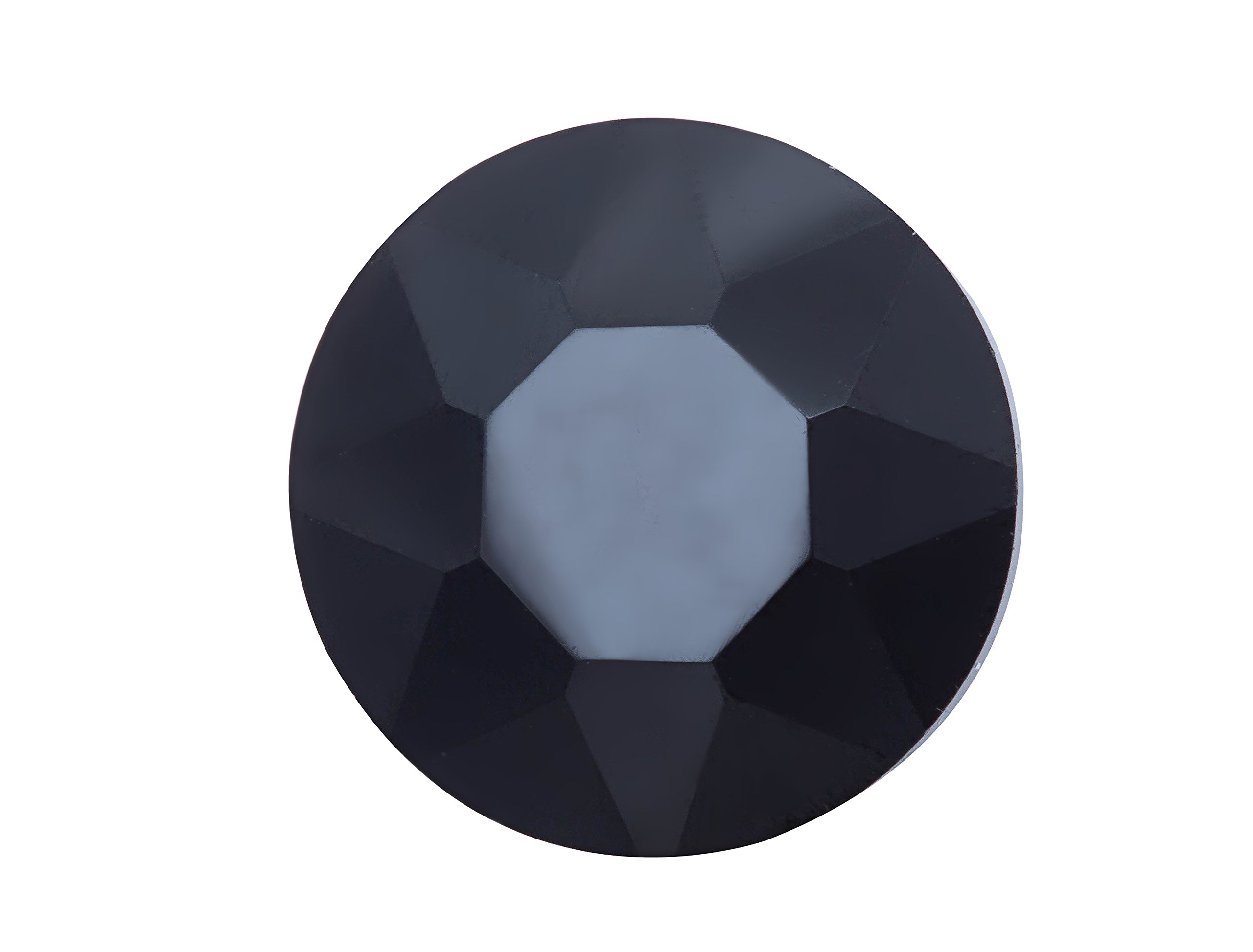 6-Pack Jet Black Rhinestone Cabochons - Round Cut, Foil Back, Easy Glue On (18x6mm) | Perfect for DIY Jewelry, Nail Art & Costume Embellishments | 3-Pack Bundle with $2 Savings