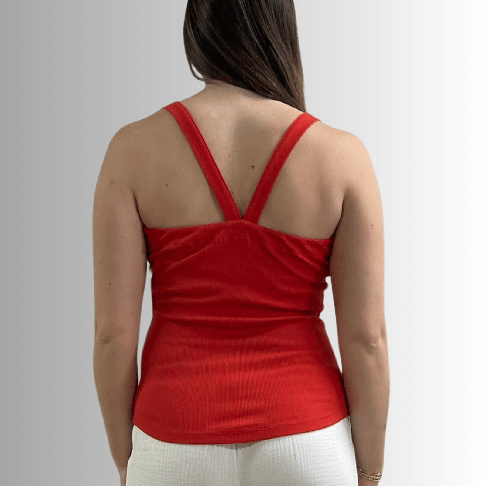 Premium Cotton Ribbed Tank Top for Women - Soft Stretchy Crimson Red Sleeveless Shirt - Perfect for Yoga, Workouts & Summer Casual Wear