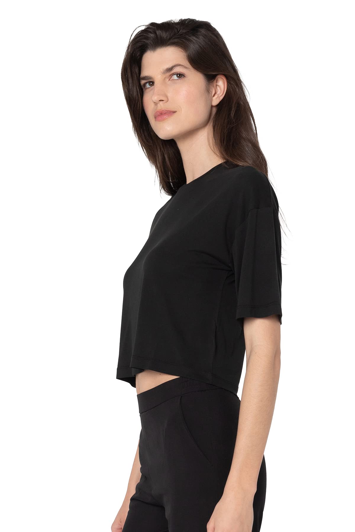 Pure & Simple Women’s Cropped T-Shirt - Soft Cotton Casual Tee for Summer | Perfect for Streetwear, Yoga & Everyday Outfits