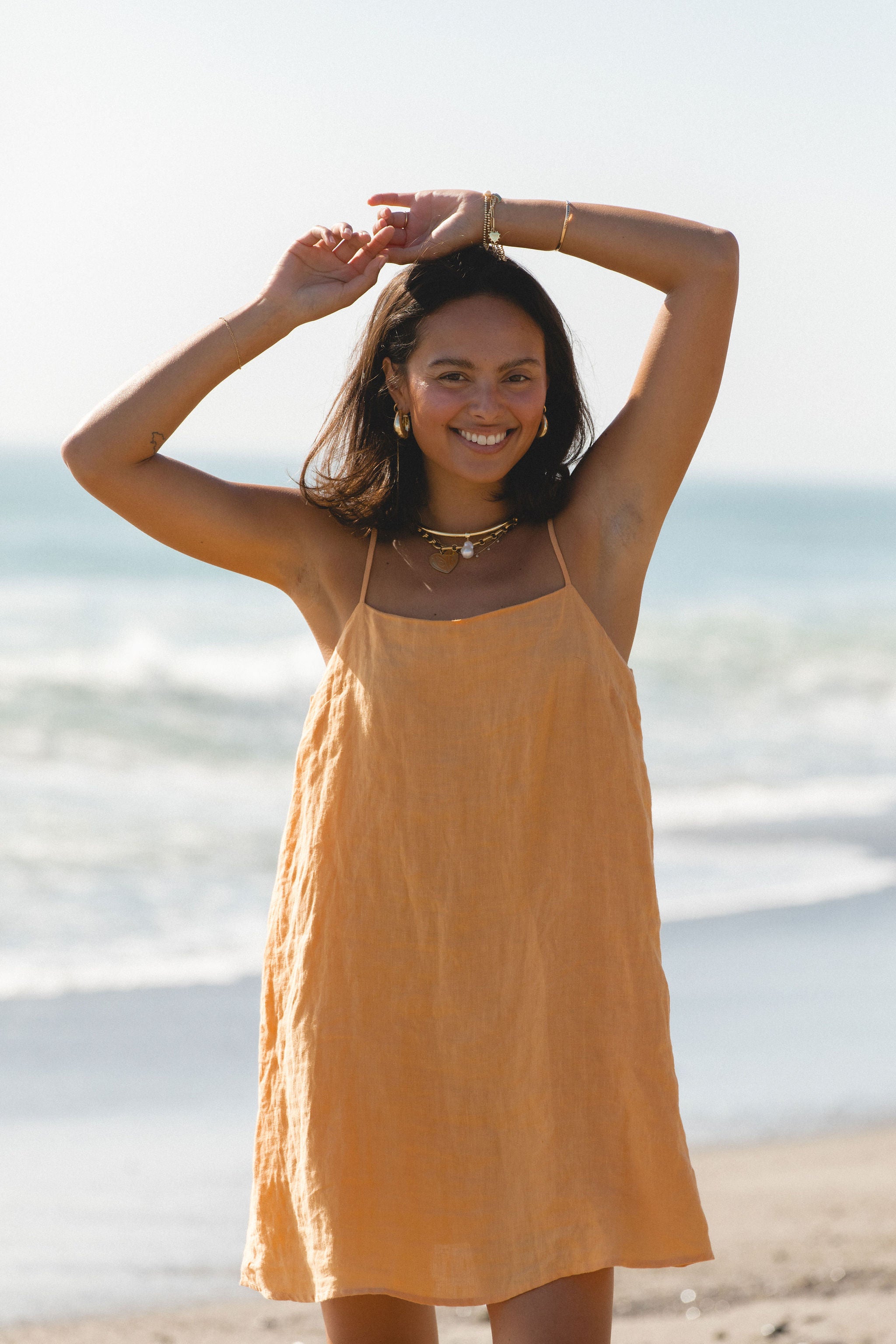 Sicily Linen Mini Dress for Women - Breathable Summer Sundress with Pockets | Perfect for Beach Vacation, Date Night & Casual Outings