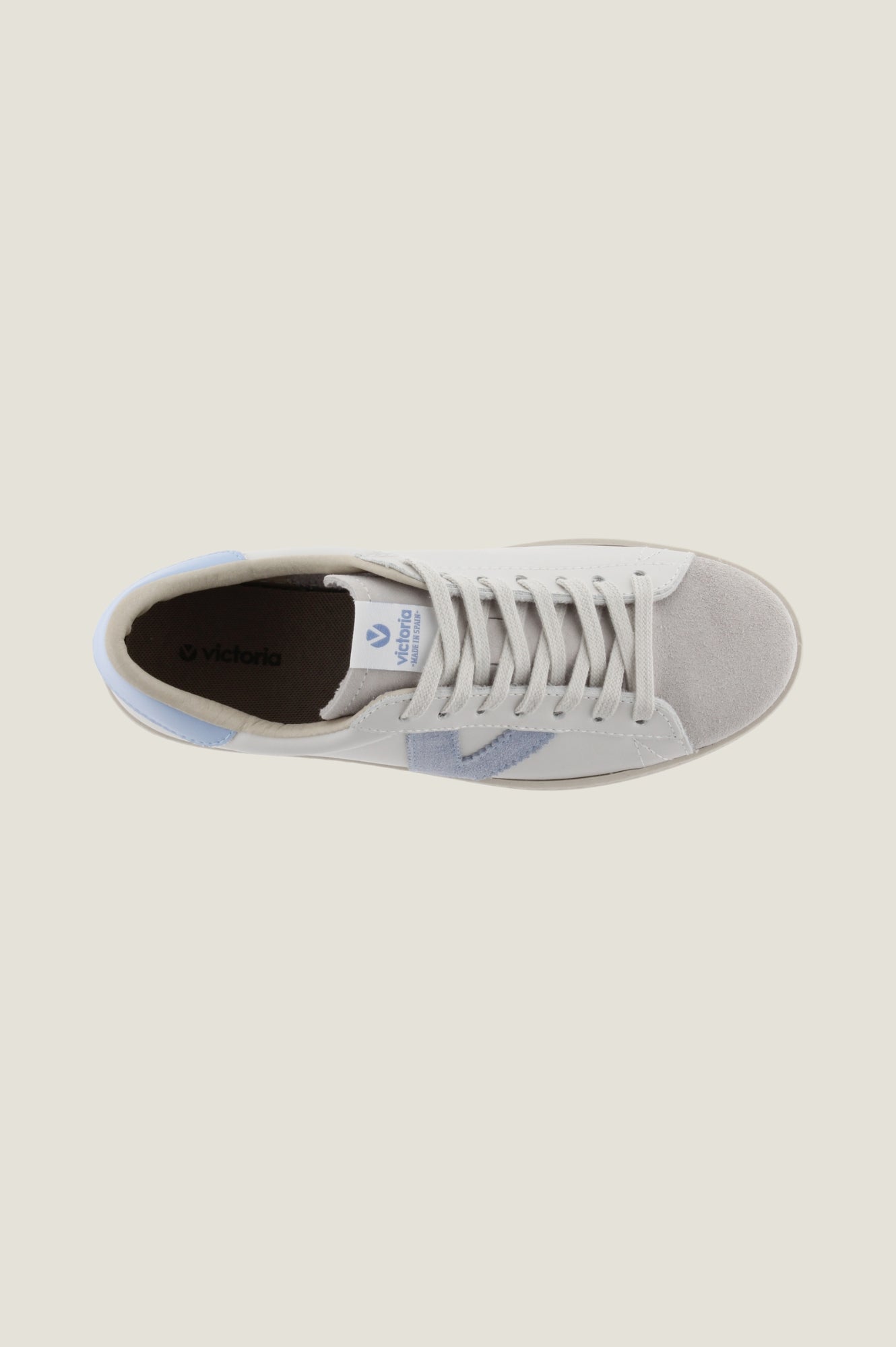 VICTORIA Berlin Low Top Sneakers for Women - White & Blue Casual Shoes for Walking, Running & Everyday Wear