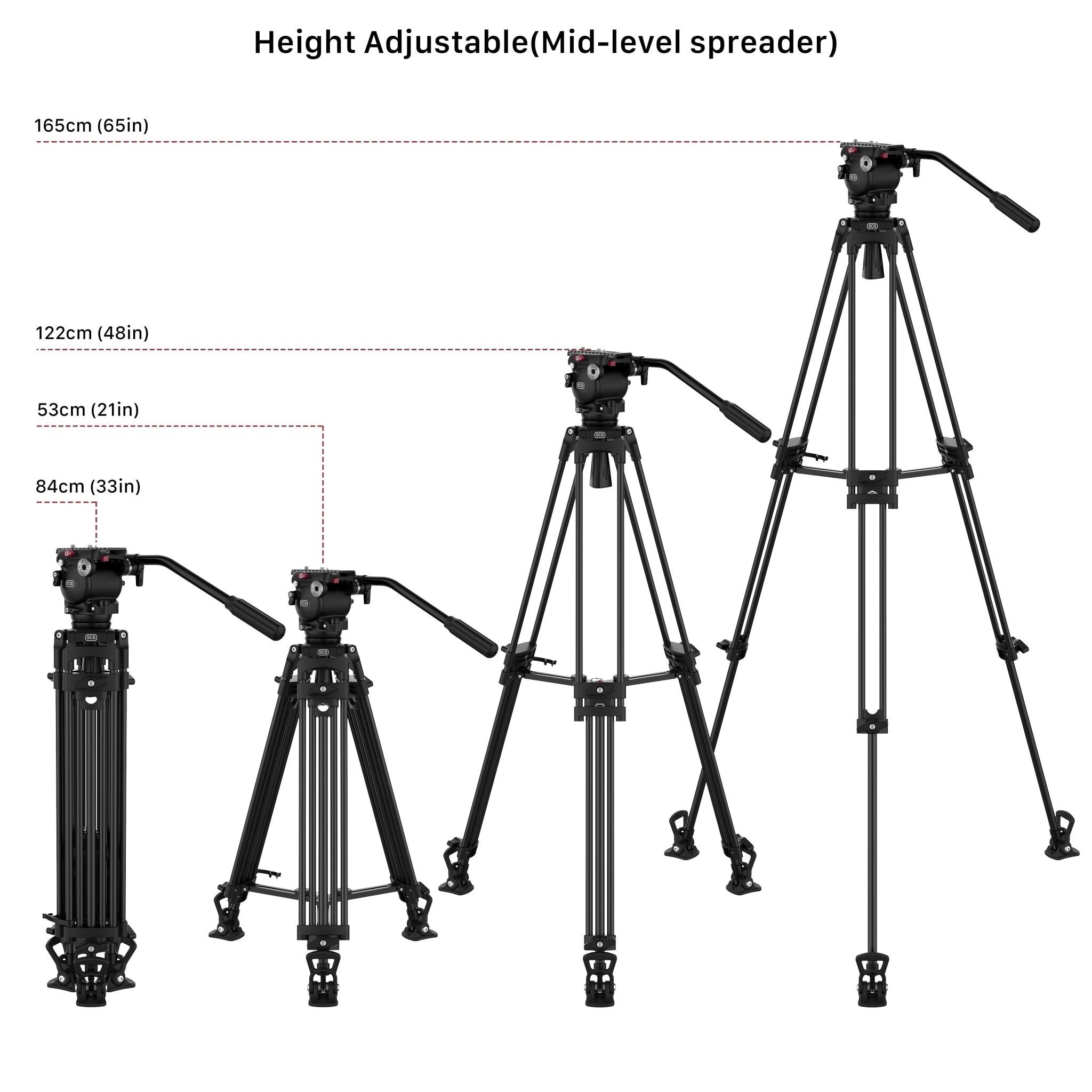 SCG F5 Lightweight Aluminum Tripod System - Professional Camera Stand for Photography & Videography - Perfect for Travel, Outdoor Shoots & Studio Use