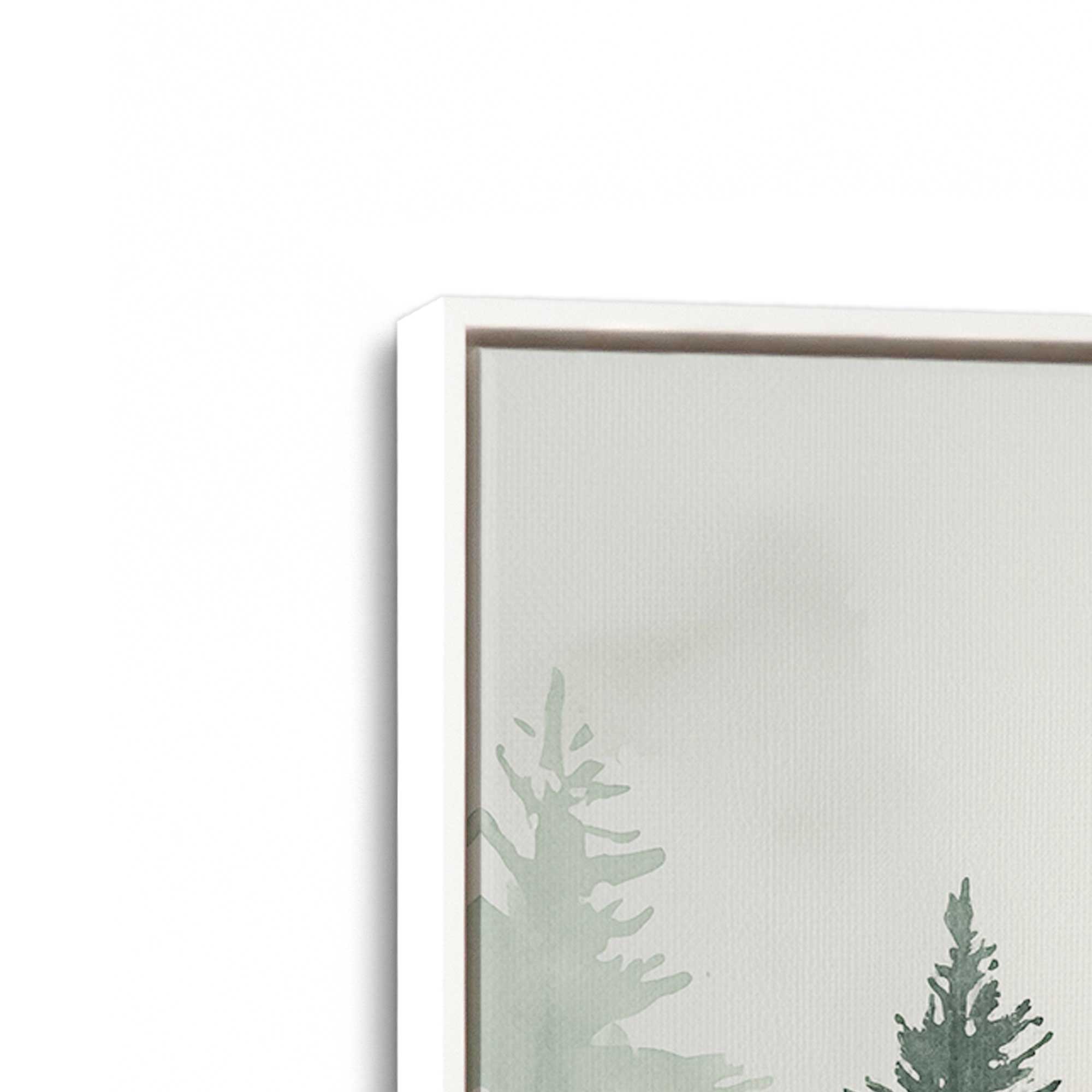 Green Haze Woodland Canvas Wall Art - Set of 3 Framed Prints for Living Room, Bedroom & Office Decor | Nature Landscape Painting | Ready to Hang
