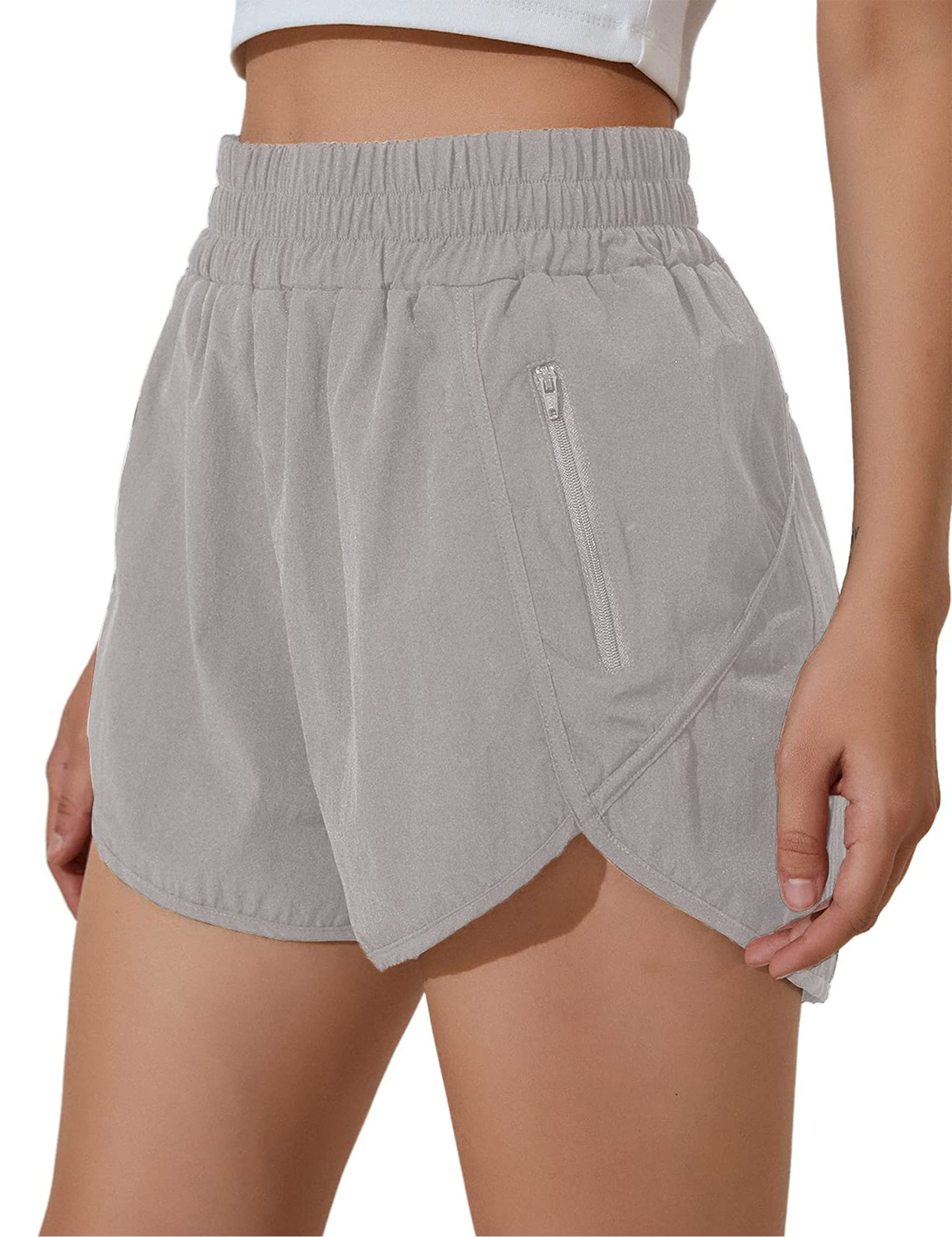 BMJL Women's High Waist Running Shorts with Pockets - Elastic Workout Shorts for Yoga, Gym & Outdoor Sports - Quick Dry Athletic Shorts for Women - Perfect for Jogging, Training & Summer Activities