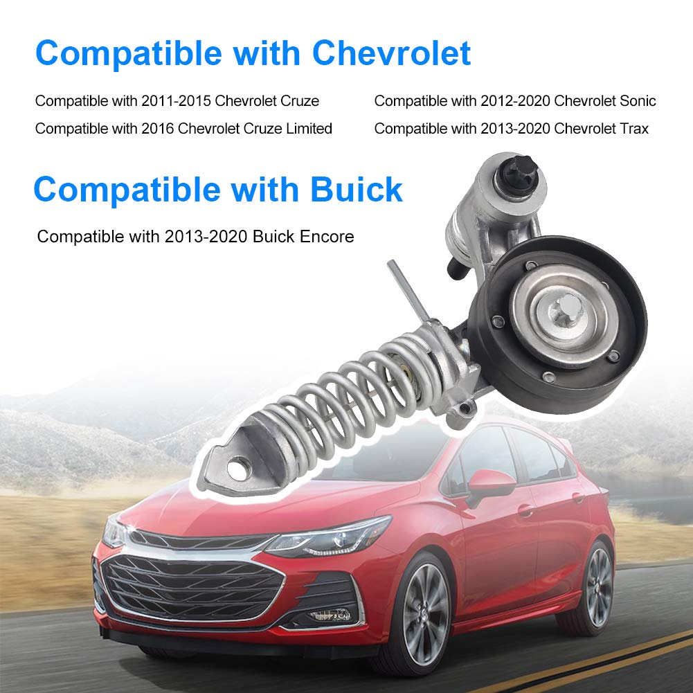 **WATERWICH Drive Belt Tensioner Compatible with Chevy Cruze, Sonic, Trax & Buick Encore 1.4L - Replacement for 25195388, 55565236 - Perfect for Engine Maintenance & Smooth Performance**