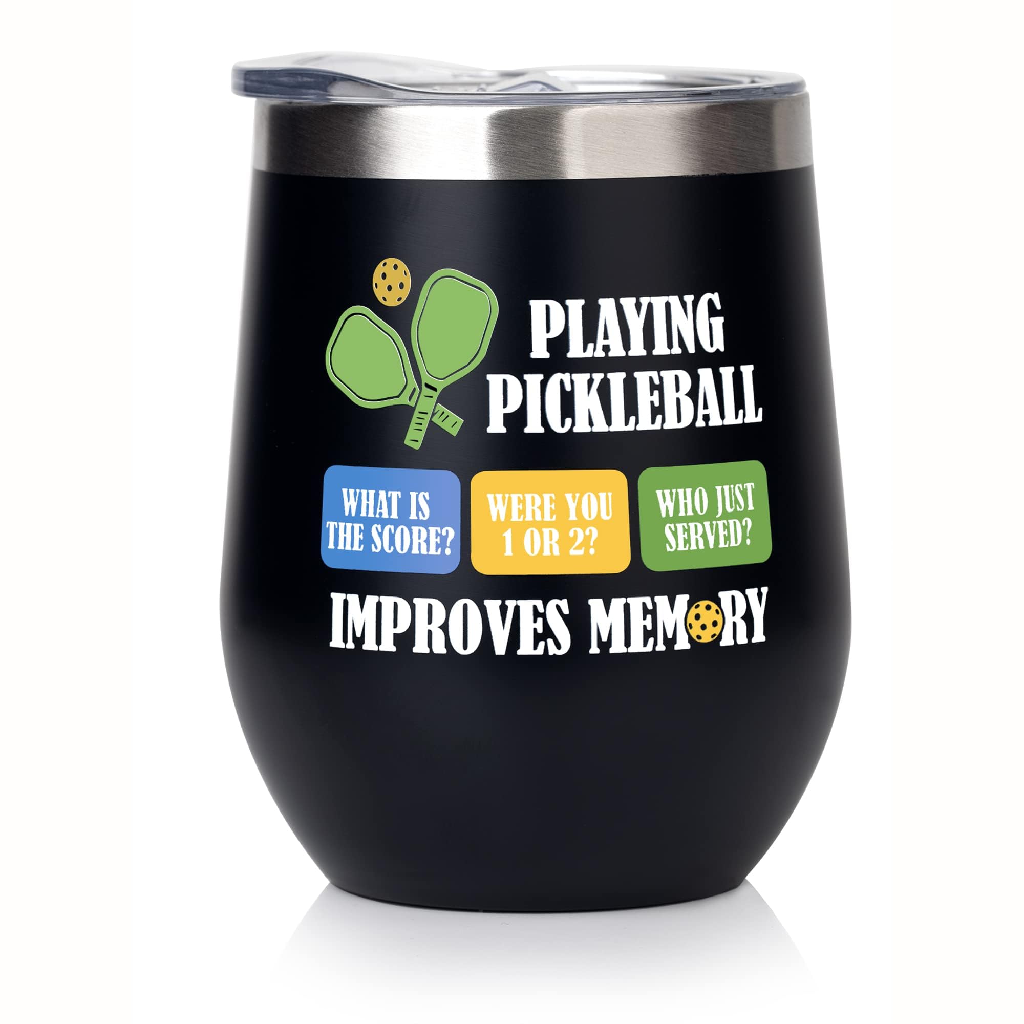 Premium Vacuum Insulated Stainless Steel Pickleball Tumbler - 20oz Leakproof Travel Mug with Lid for Pickleball Players - Ideal Gift for Women & Men (Birthday, Retirement, Christmas, Mother's Day) - Perfect for Courtside Hydration & Post-Game Recovery
