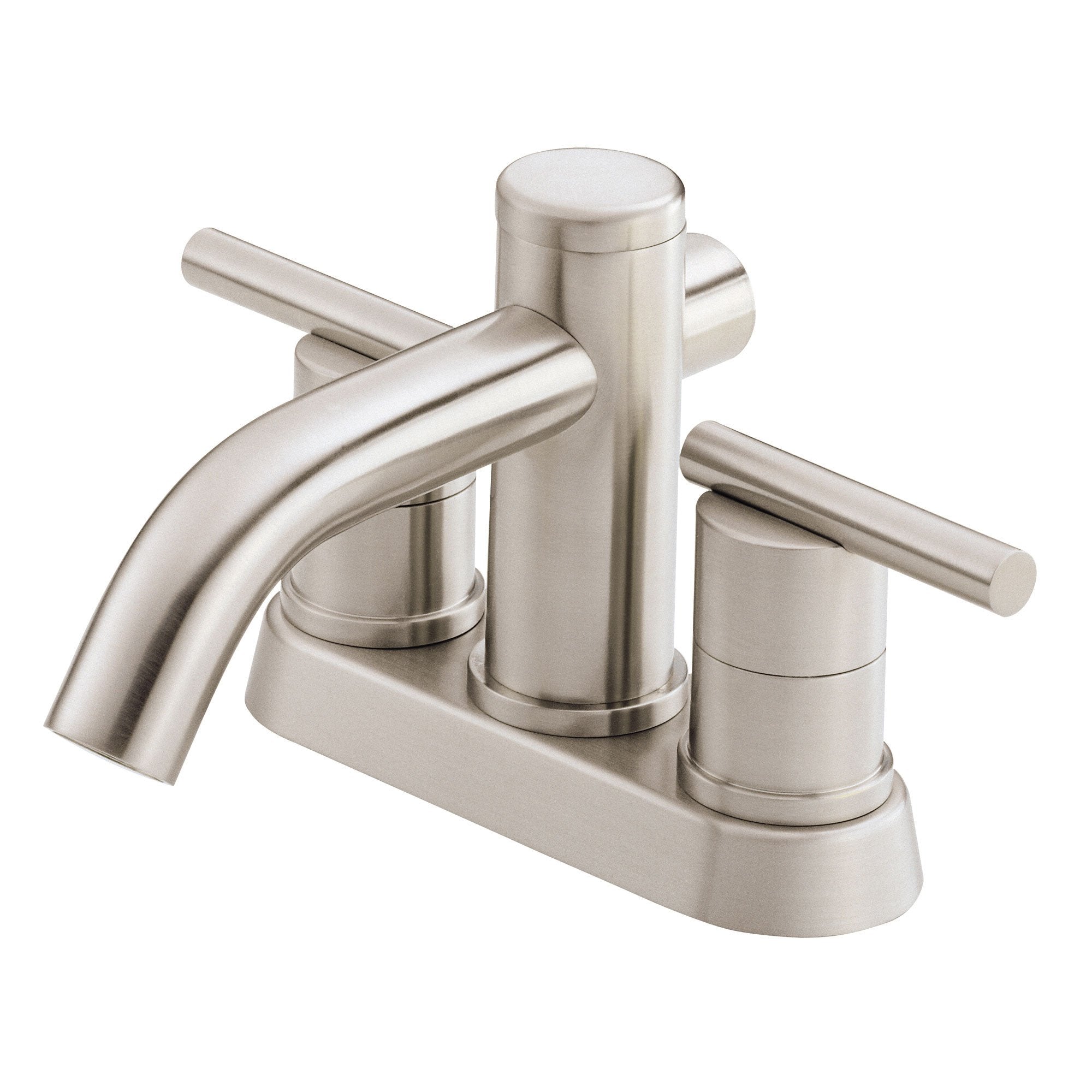 Danze Parma Brushed Nickel 2-Handle Centerset Bathroom Sink Faucet with Cylindrical Handles - Perfect for Modern Bathroom Vanities and Powder Rooms