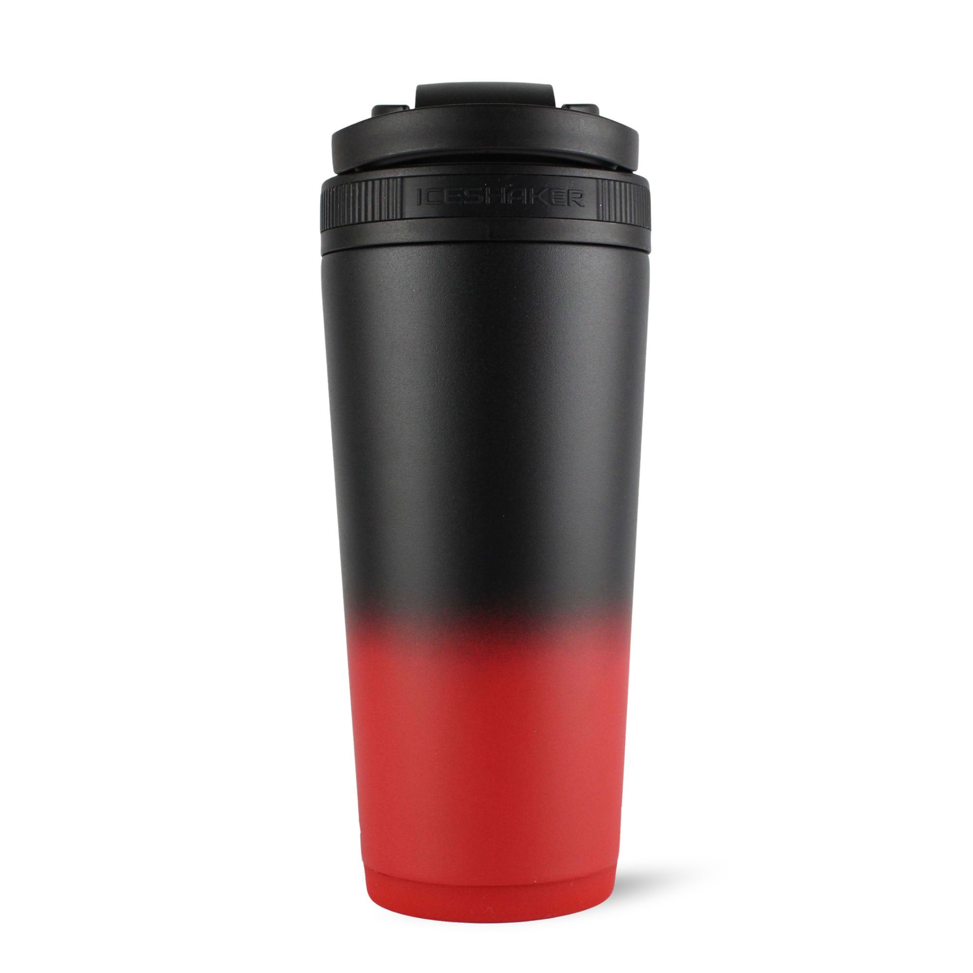 Ombre Series 26oz Shaker Bottle - Red Black Gradient | Leak-Proof Protein Shaker Cup for Gym, Workouts & Travel | BPA-Free Fitness Water Bottle