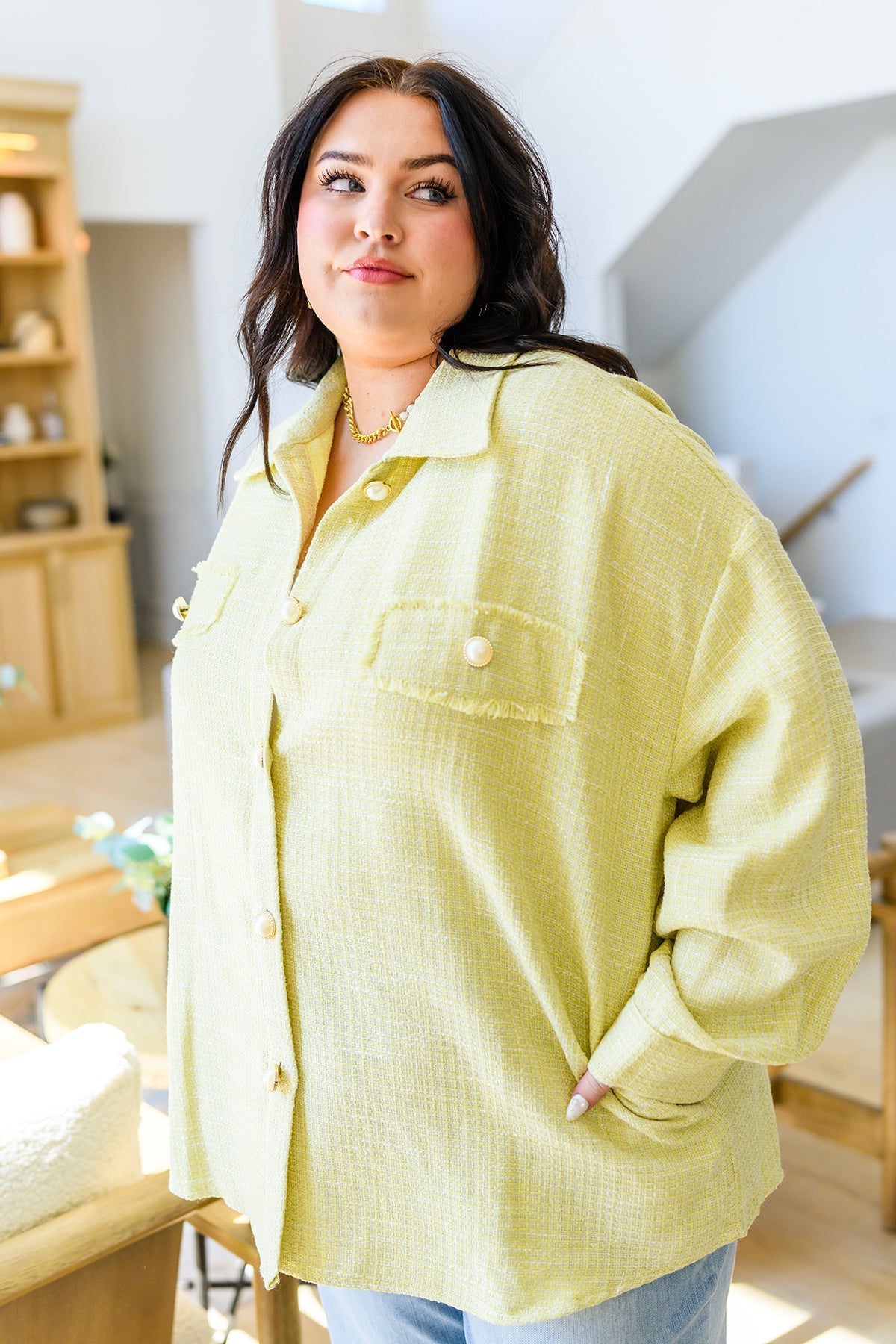 Yellow Daydreams Shacket - Cozy Overshirt for Women | Perfect for Fall Layering & Casual Outfits