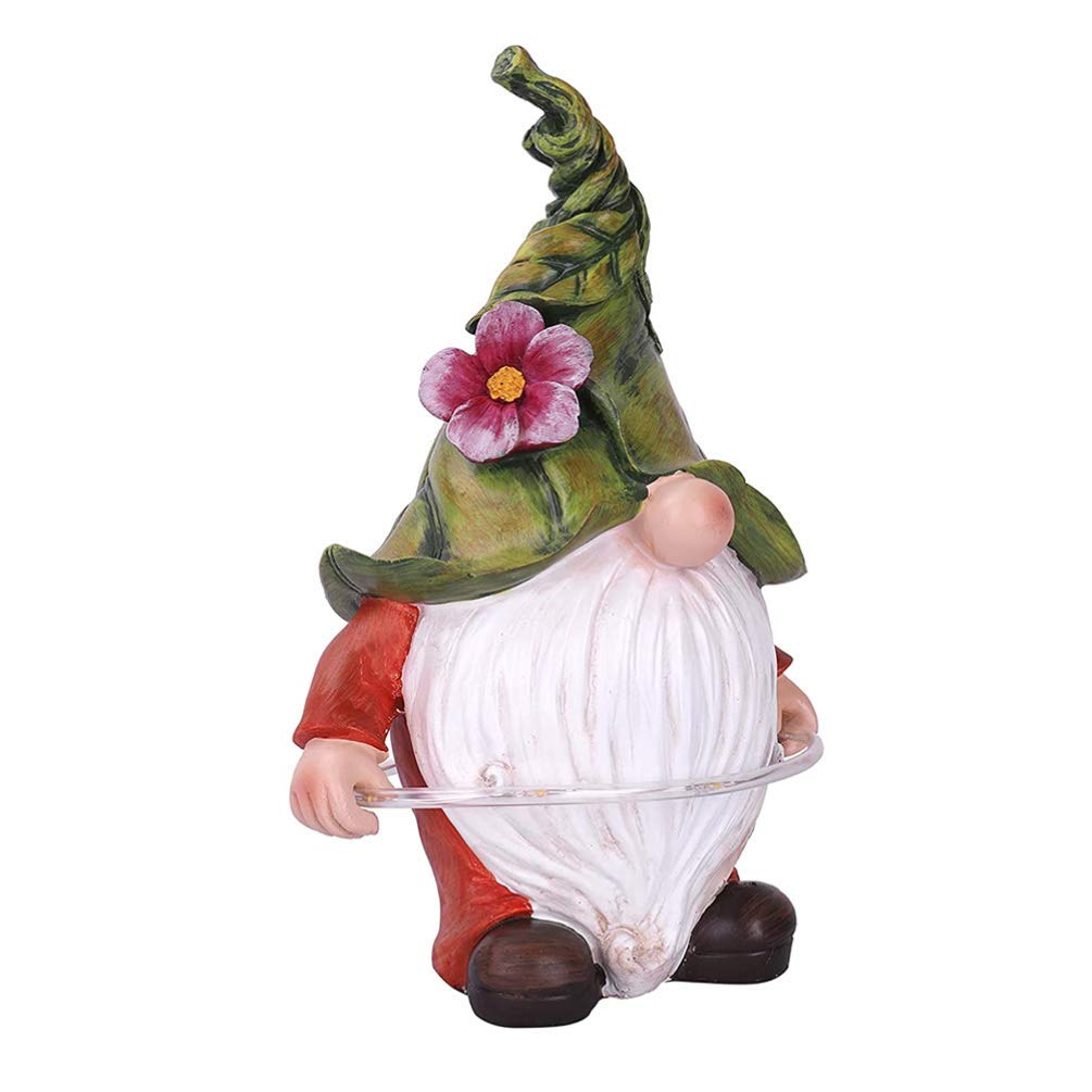 ADSE Spring Gnomes Solar LED Lighted Resin Garden Statue - Outdoor Decor for Patio, Yard, Lawn & Porch | Perfect Gift & Home Decoration for Spring Gardens & Festive Seasons