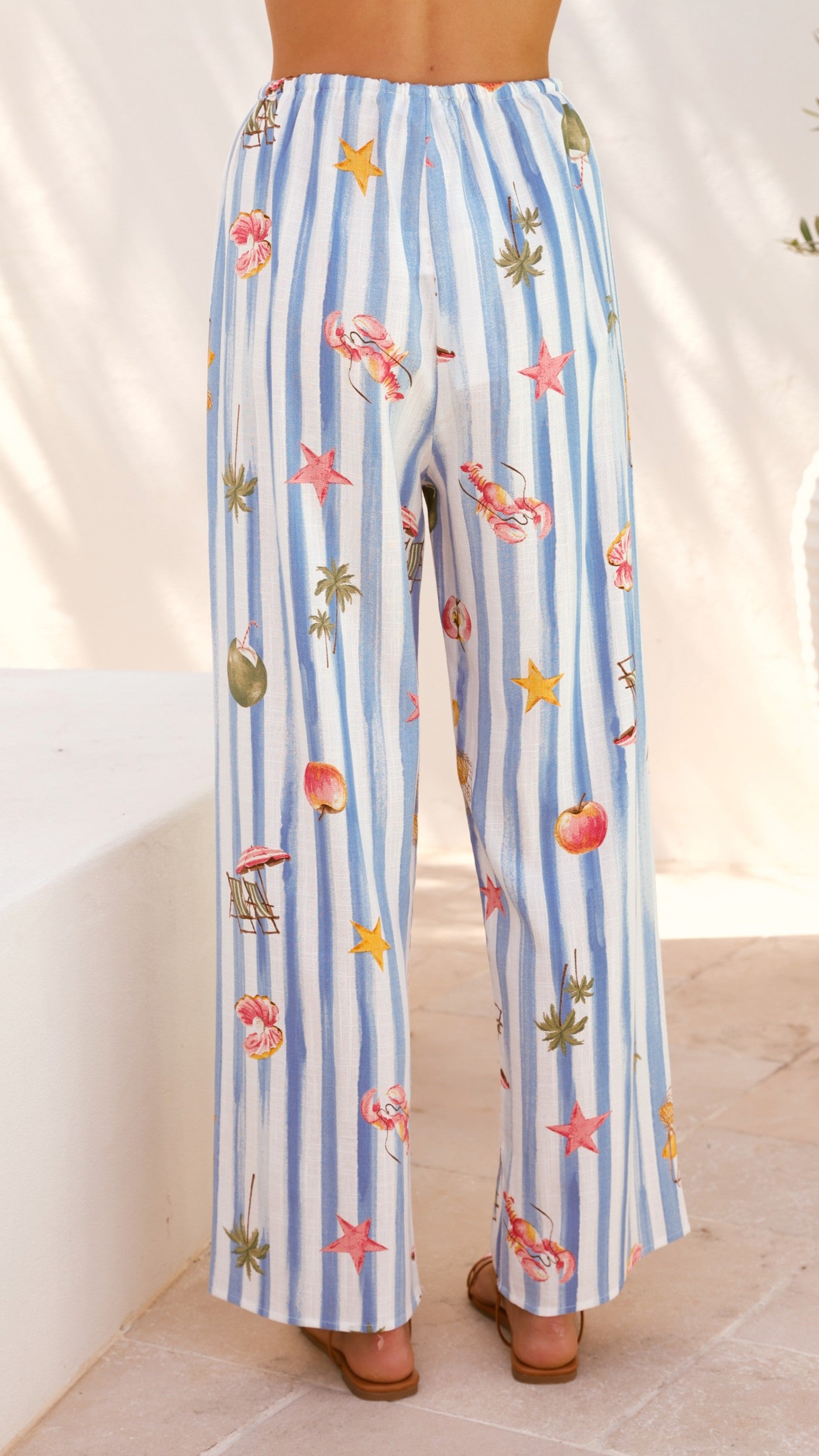 Alejandro Striped Sailor Print Pants - Stylish Nautical Trousers for Men & Women | Perfect for Beach Outings, Summer Vacations & Casual Wear