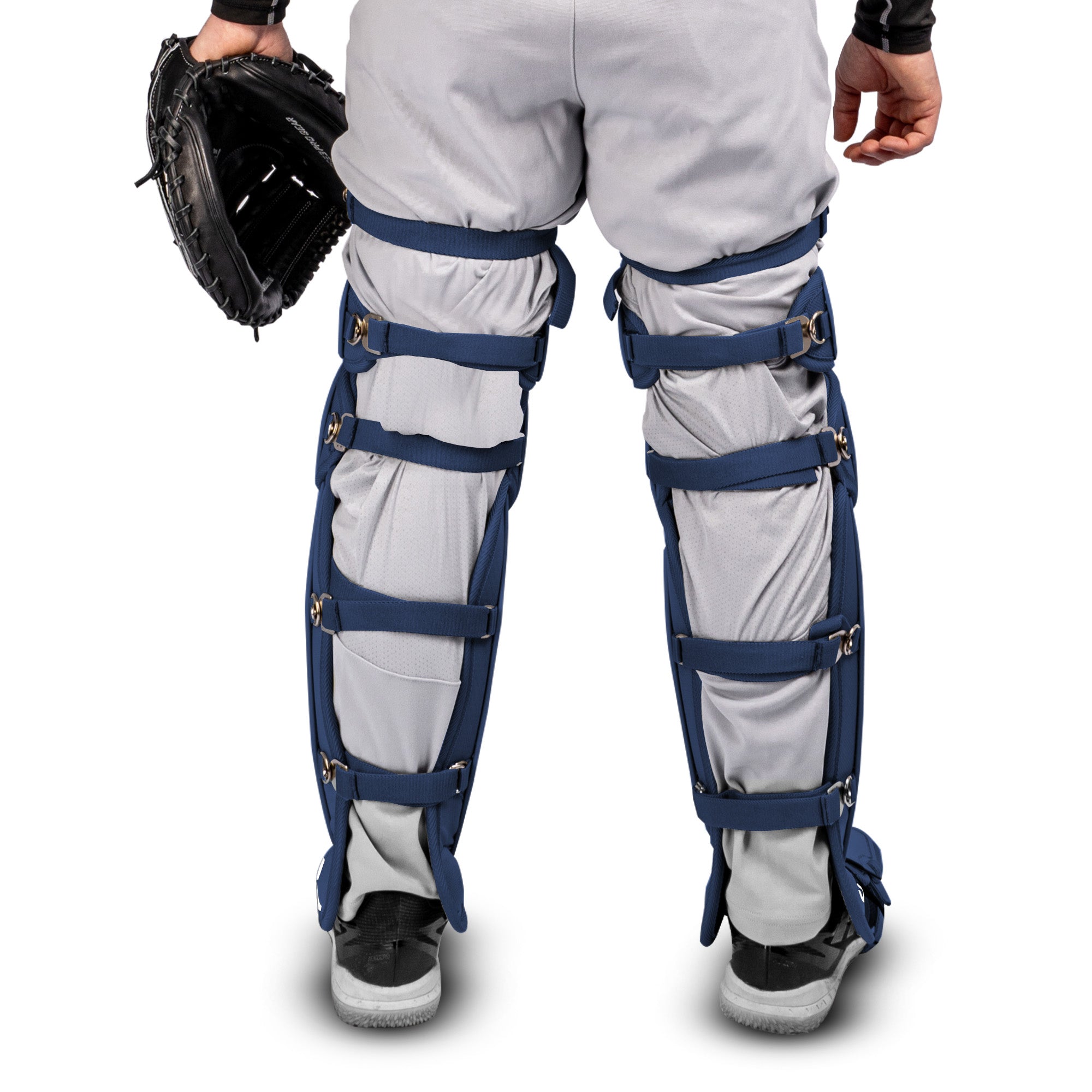 FORCE3 XS3® PRO ELITE Baseball Catcher Leg Guards - Adult Size | Lightweight Protective Gear for PitchCom® System | Perfect for MLB, College & Youth Games