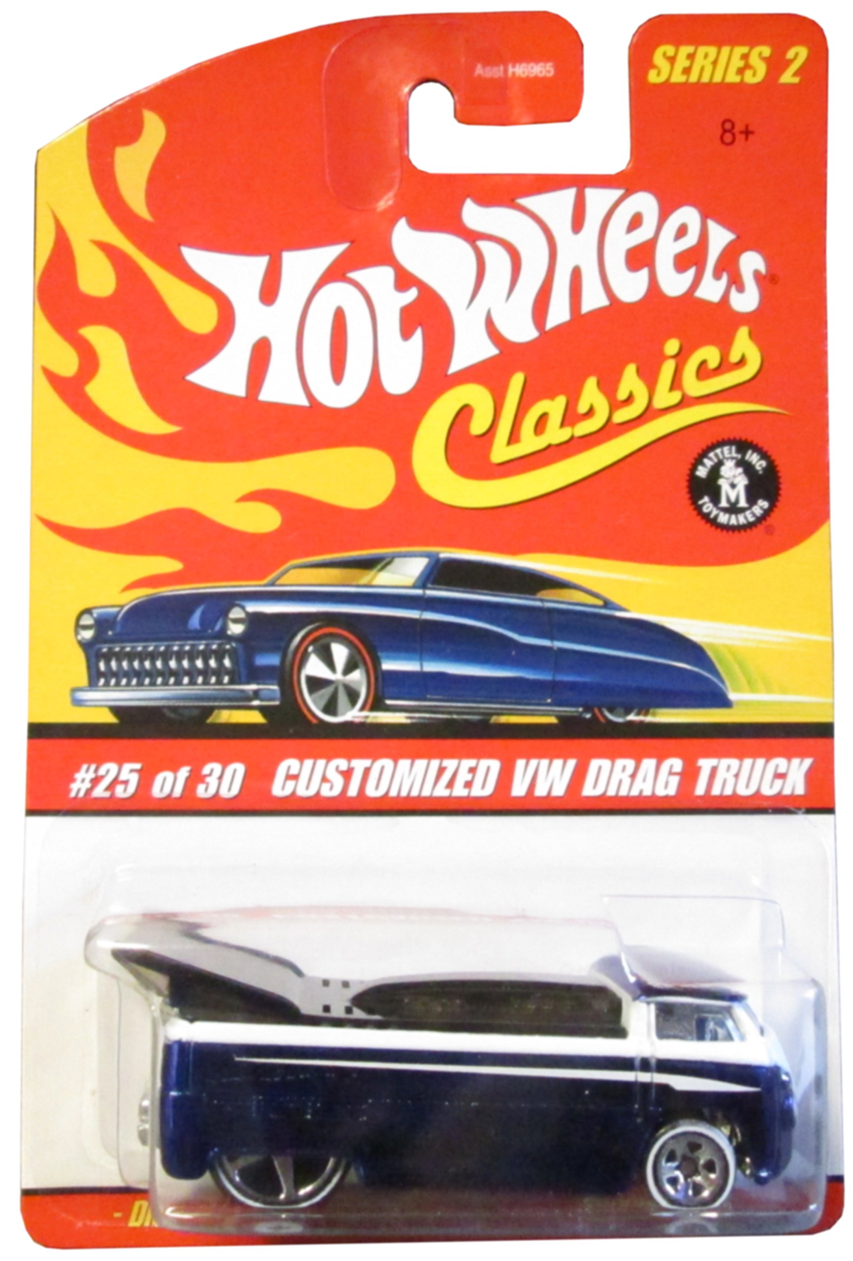 Hot Wheels Classics Series 2 1:64 Scale Blue Customized VW Drag Truck Die-Cast Car - Collectible Toy for Kids & Adults, Perfect for Display, Racing Games & Gift Giving