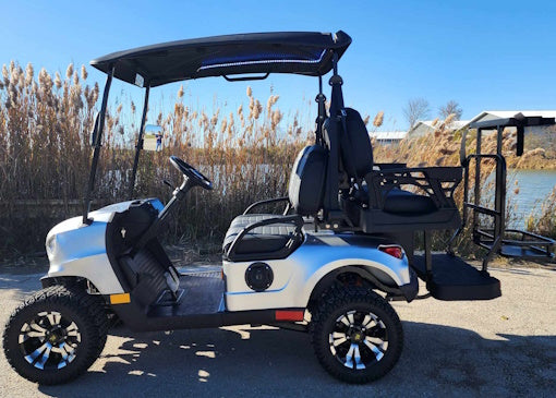 48V Electric Golf Cart 4 Seater - Renegade Light Edition Utility UTV in Silver | Perfect for Golf Courses, Campuses & Resort Transportation
