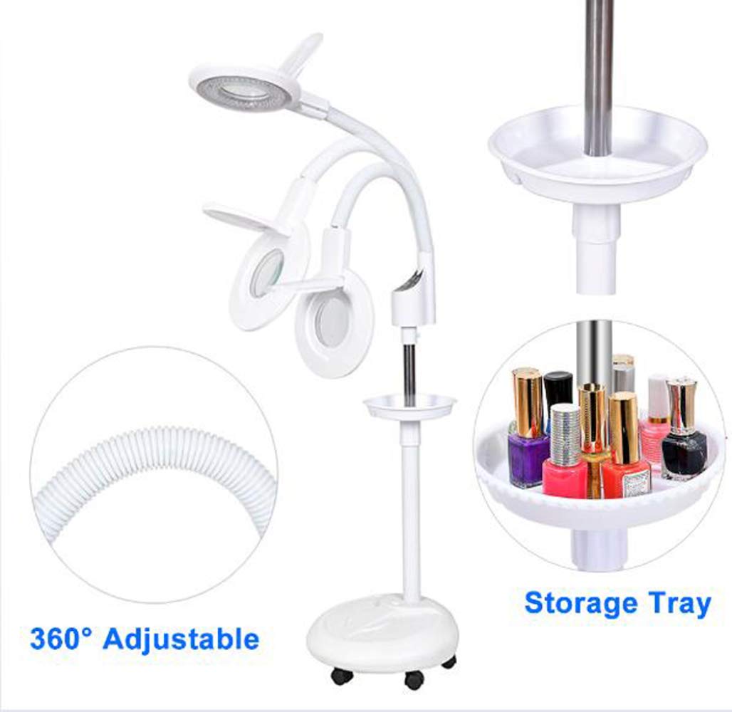 16X Magnifying Floor Lamp with 360° Rotation & Adjustable Height - LED Cold Lighting for Skin Care, Nail Art, Tattoo & Beauty Salon Use | Perfect for Professional Makeup Application & Detailed Beauty Treatments