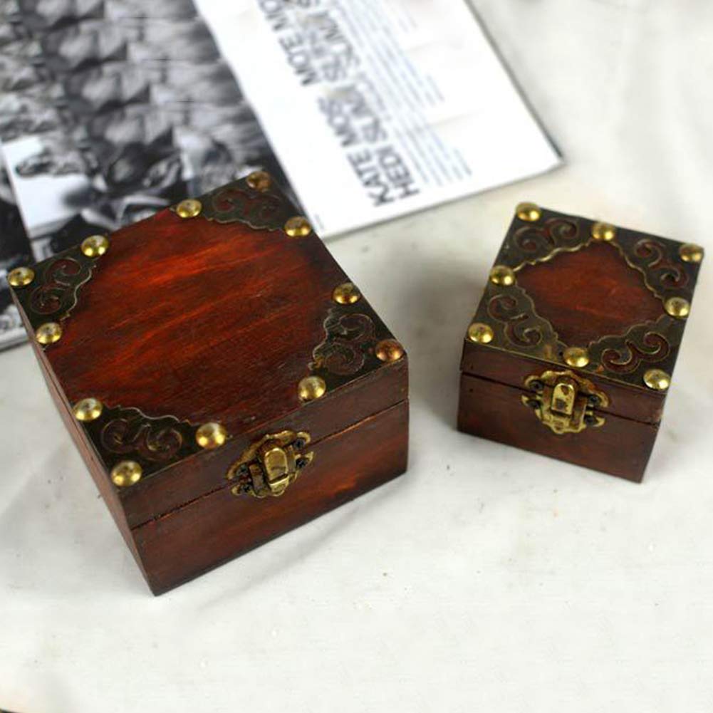 Adonpshy 2-Piece Classic Wooden Jewelry Box Set - Elegant Treasure Chest Organizer for Necklaces, Rings & Earrings - Perfect for Bedroom Vanity, Dresser Top & Gift Giving