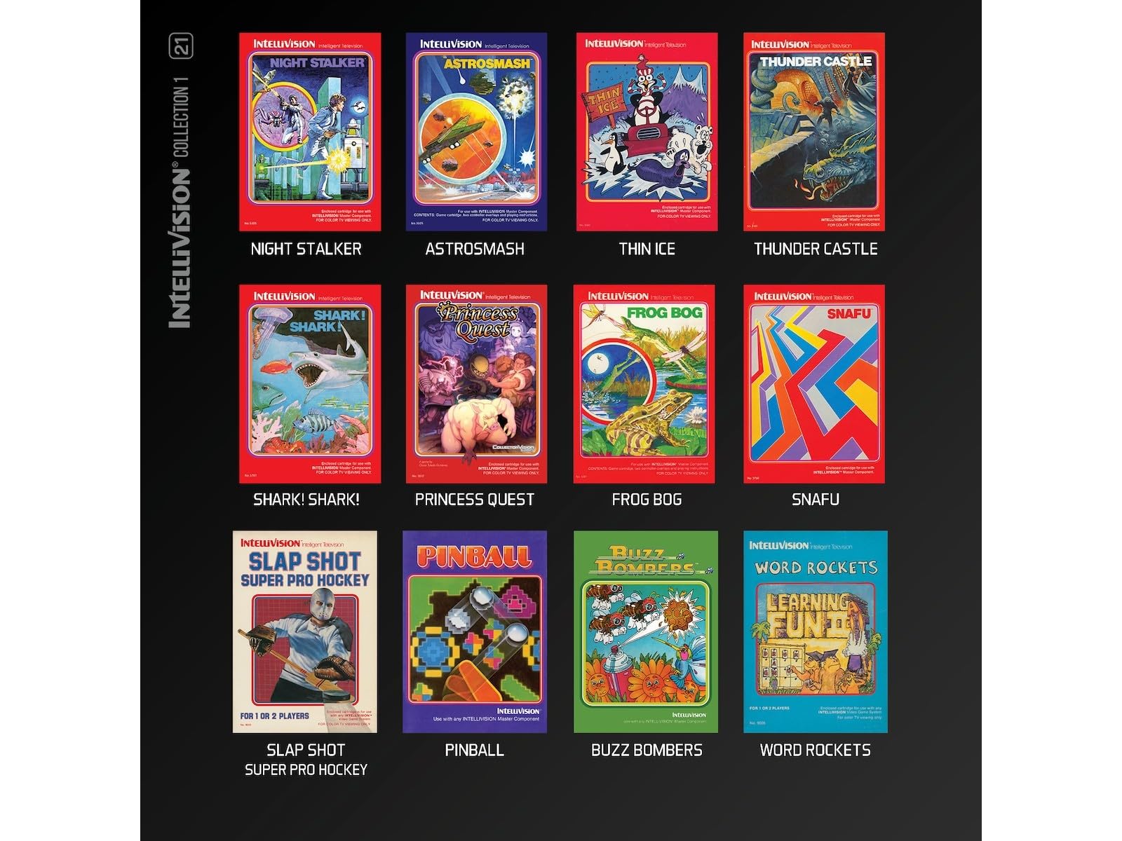 Evercade Intellivision Cartridge 1 - Classic Electronic Games Collection for Retro Gaming Consoles | Perfect for Home Entertainment & Gaming Enthusiasts