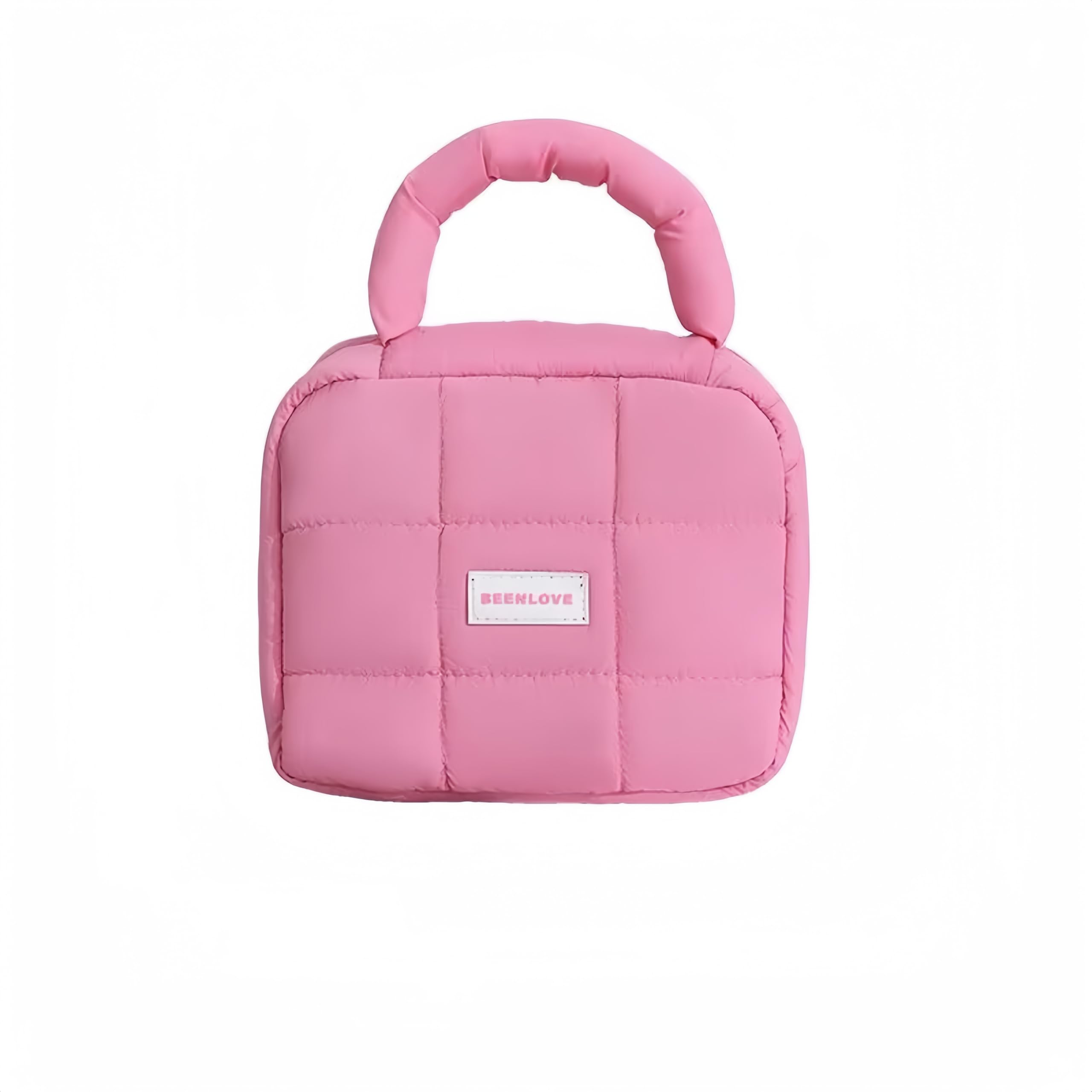 Waterproof Travel Makeup Bag with Zipper & Handle - Cute Pink Cosmetic Organizer for Women & Girls | Perfect for Vacation, Gym, or Daily Essentials Storage