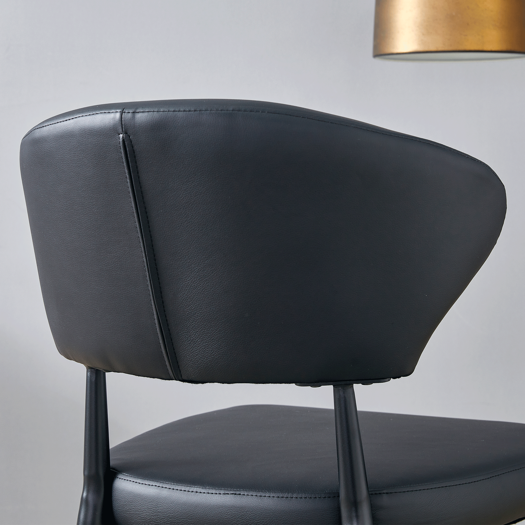 Black & White Minimalist Ergonomic Dining Chairs - Set of 4 with Curved Backrest for Comfort - Modern Home & Office Seating Solution - Perfect for Dining Rooms, Kitchens, and Small Spaces