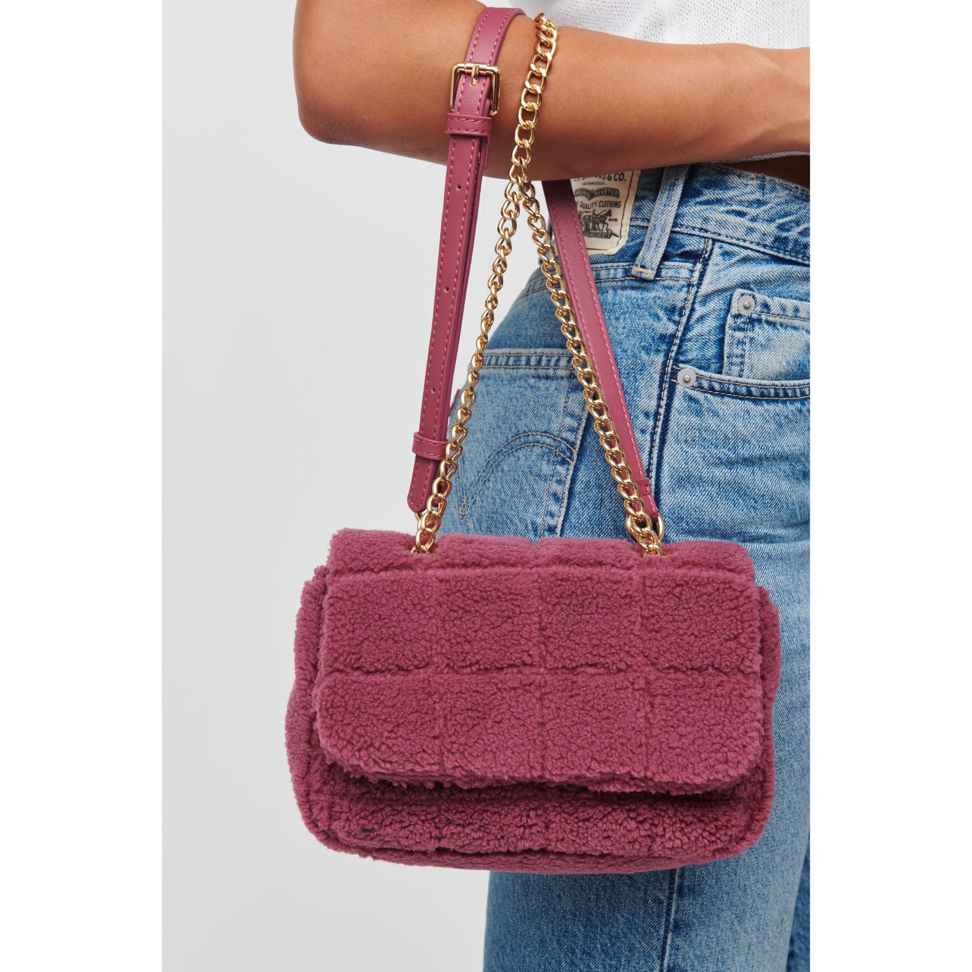 Ryeland Sherpa Crossbody Bag for Women - Soft Fleece Shoulder Purse with Adjustable Strap, Perfect for Travel, Shopping & Daily Use