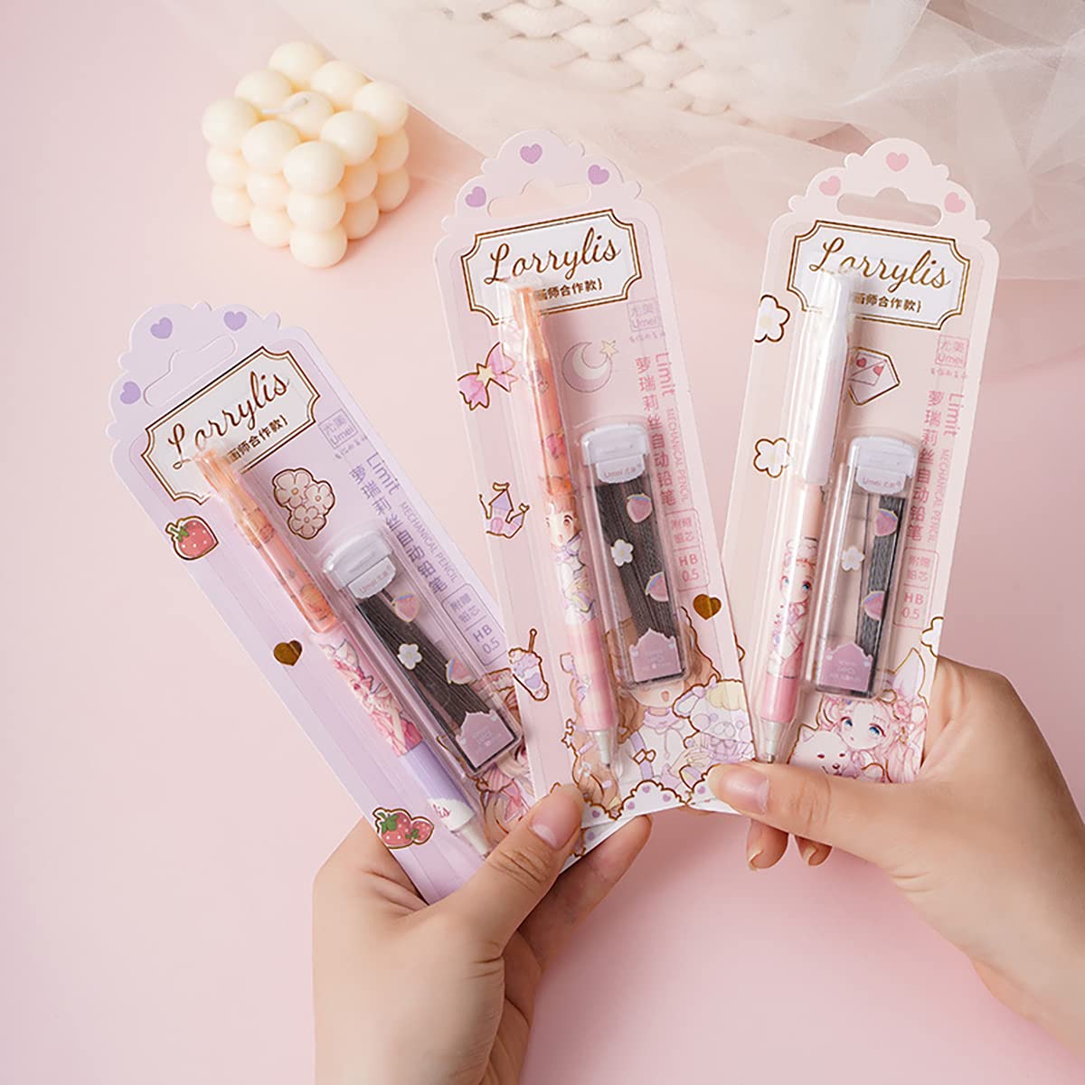 Cute Kawaii Mechanical Pencil Set - 0.5mm Lead for School, Office & Art - Adorable Pastel Stationery for Girls, Students & Journaling - Perfect Gift for Back to School & Study Supplies