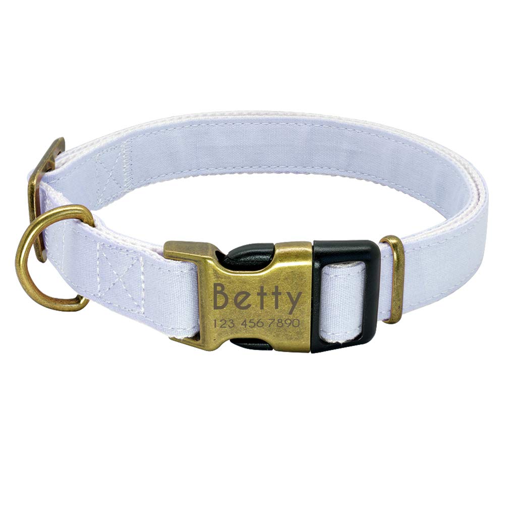 SOCHII Personalized Nylon Dog Collar with Custom Engraved ID Tag - Adjustable Pet Collar for Puppy, Cat, Medium & Large Dogs (Blue, Size M) - Perfect for Walks, Training & Pet Identification