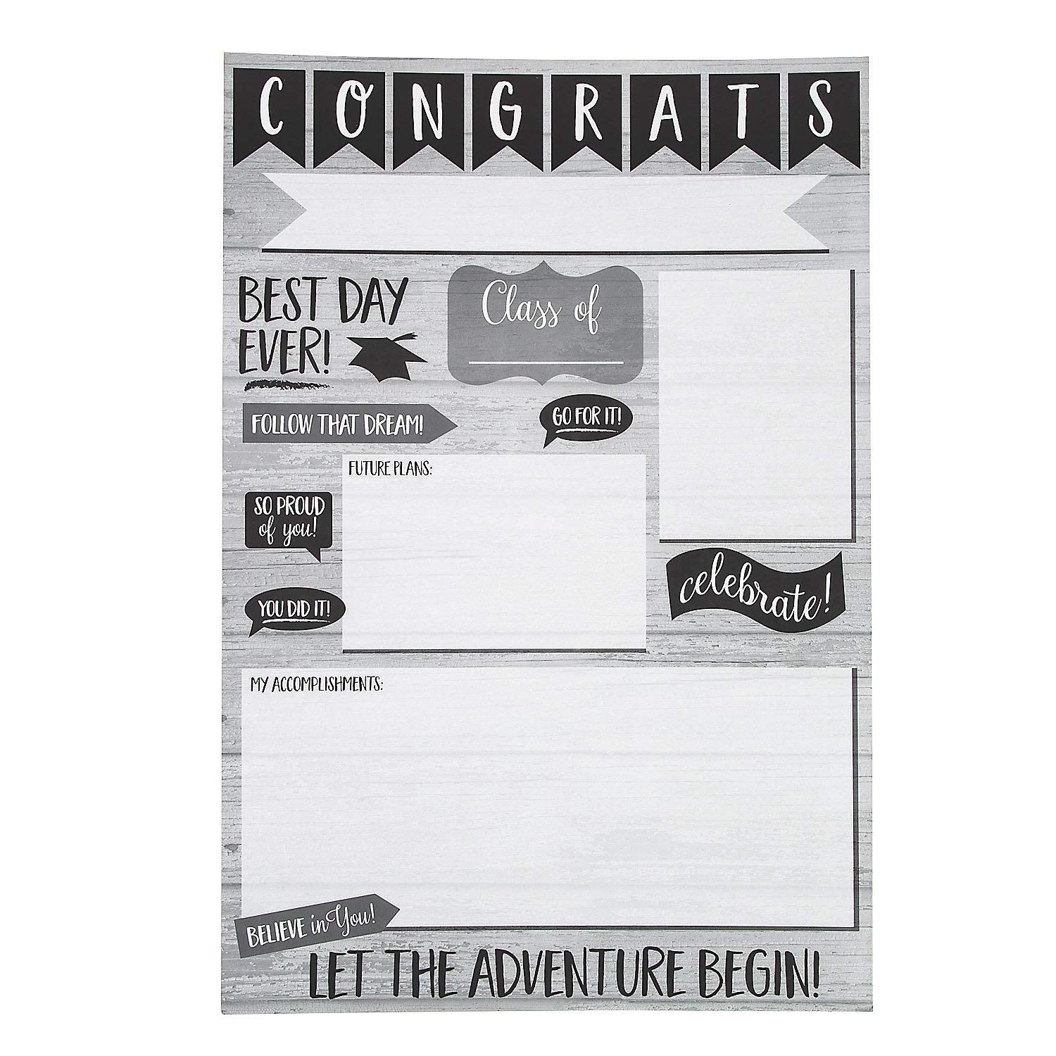 Fun Express Graduation Milestone Sign - Stylish Home Decor for Graduation Parties & Celebrations - Perfect Graduation Gift & Indoor Party Decoration - 1 Piece - Ideal for Graduation Welcome Decor, School Events & Family Celebrations