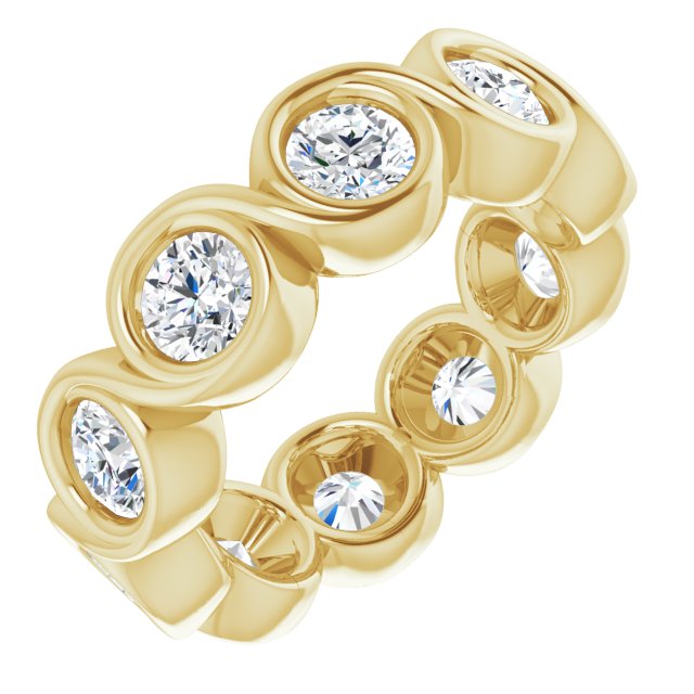 3.30 Carat Bezel Set Round Diamond Eternity Band for Women - Wedding, Anniversary & Special Occasion Jewelry Gift