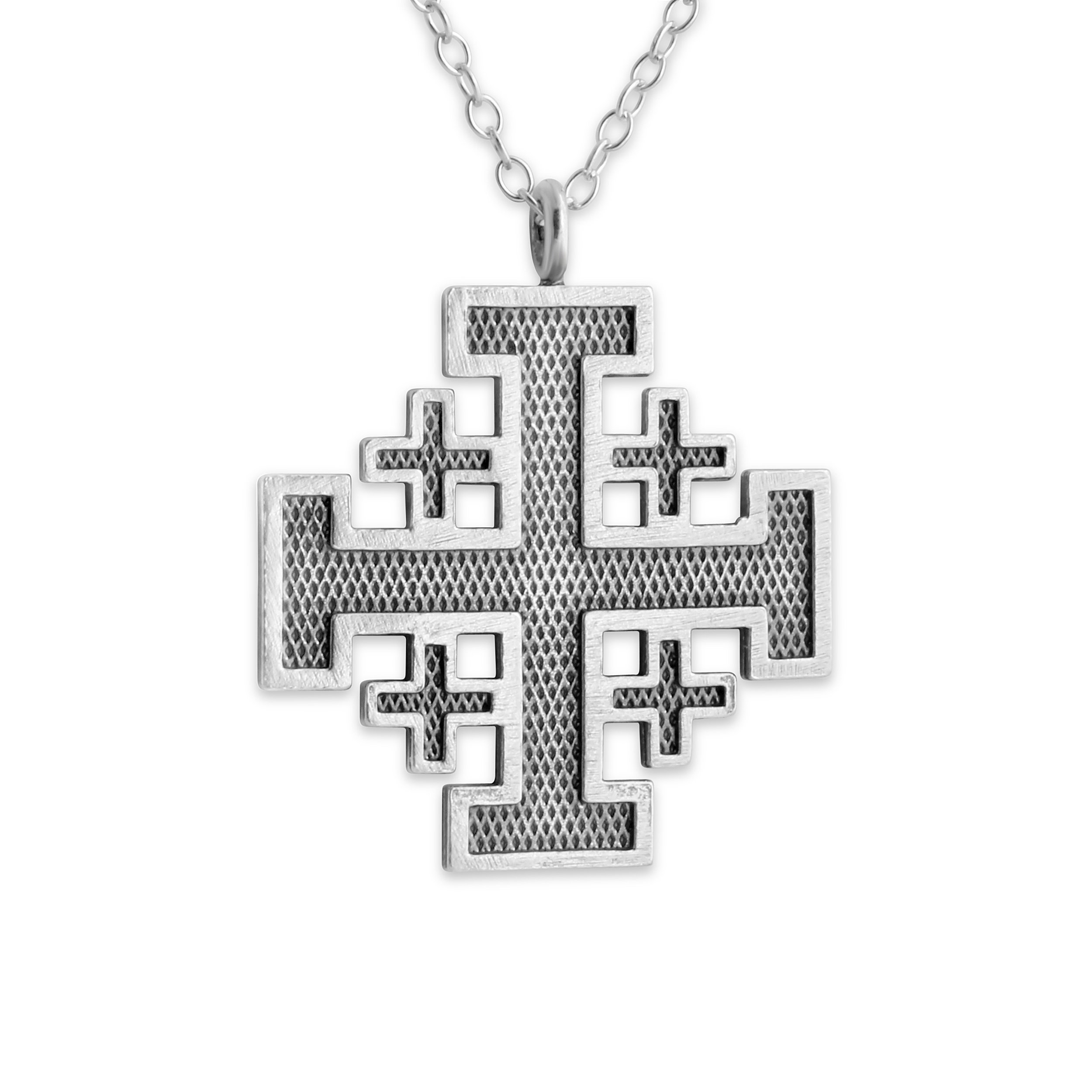 925 Sterling Silver Jerusalem Crusaders Cross Pendant Necklace - Medieval Religious Charm with 5 Greek Crosses for Women & Men | Perfect for Church, Weddings & Gifts