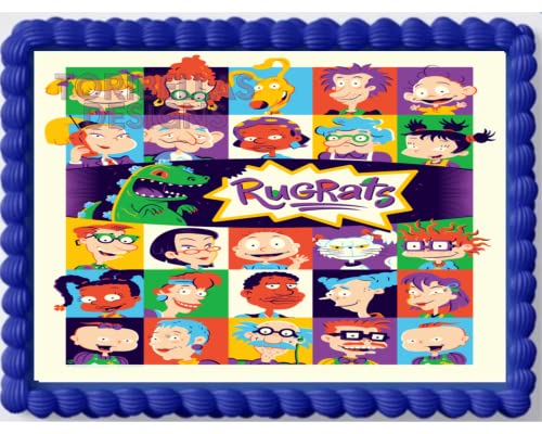 Edible Cake Topper - Rugrats Babies Cartoon Design for Cute Cake Decorations | Frosting Sheet Icing Paper for Birthday Parties, Baby Showers & Special Events